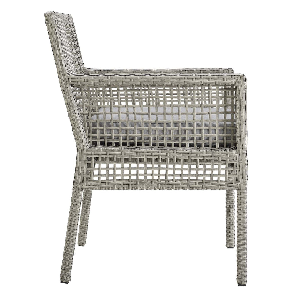 Aura Outdoor Patio Wicker Rattan Dining Armchair Set of 2 by Modway