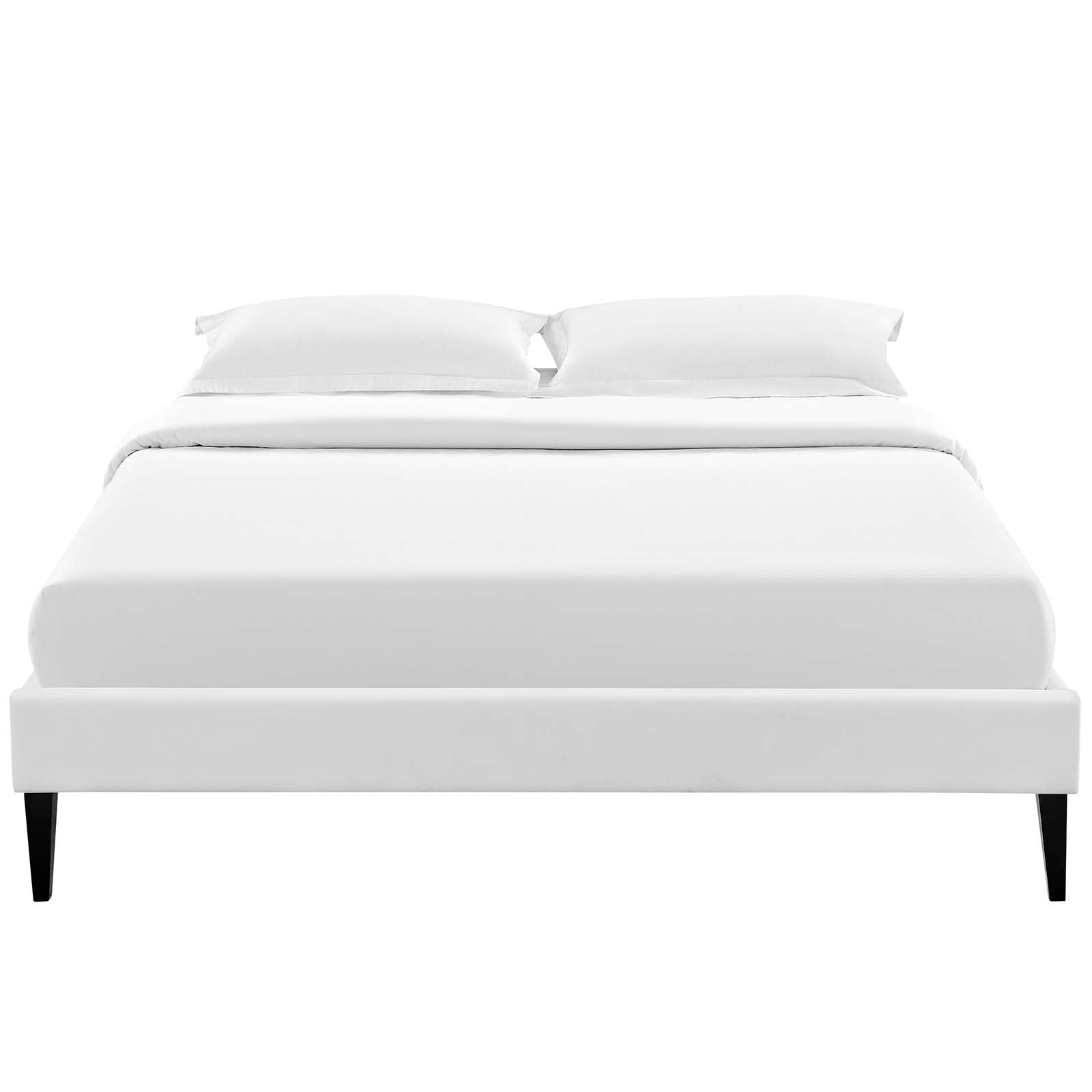 Tessie Vinyl Queen Bed Frame with Squared Tapered Legs by Modway