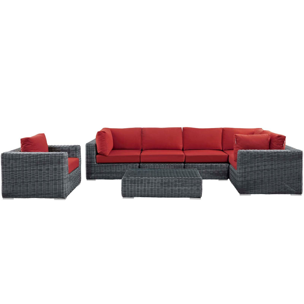 Summon 7 Piece Outdoor Patio Sunbrella¨ Sectional Set by Modway