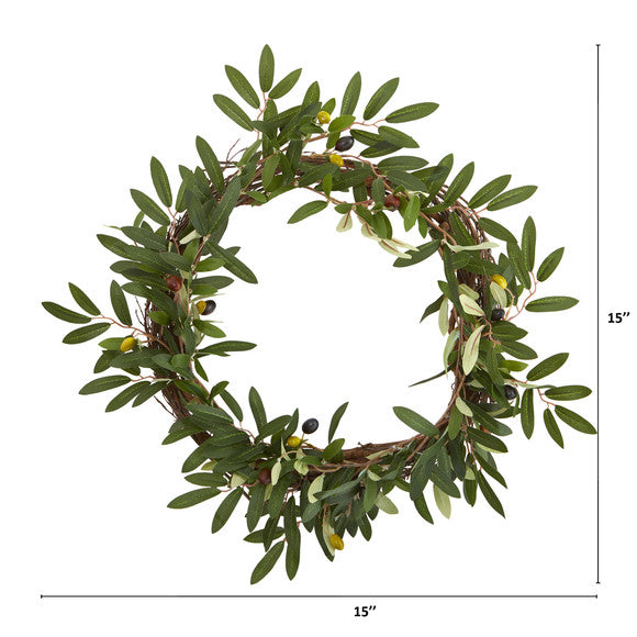 16" Olive Artificial Wreath
