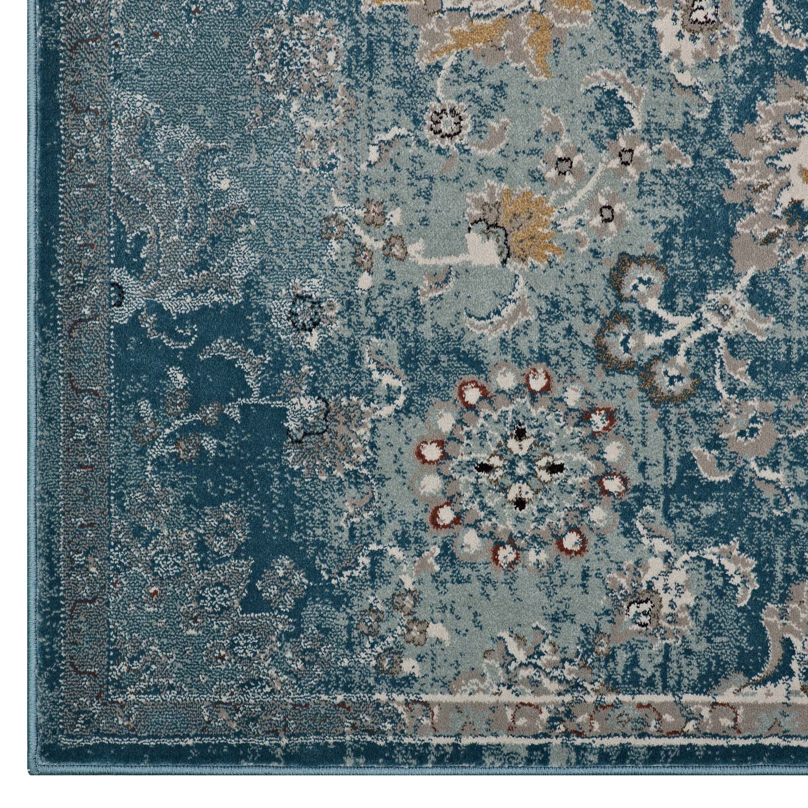 Cynara Distressed Floral Vintage Medallion 8x10 Area Rug by Modway