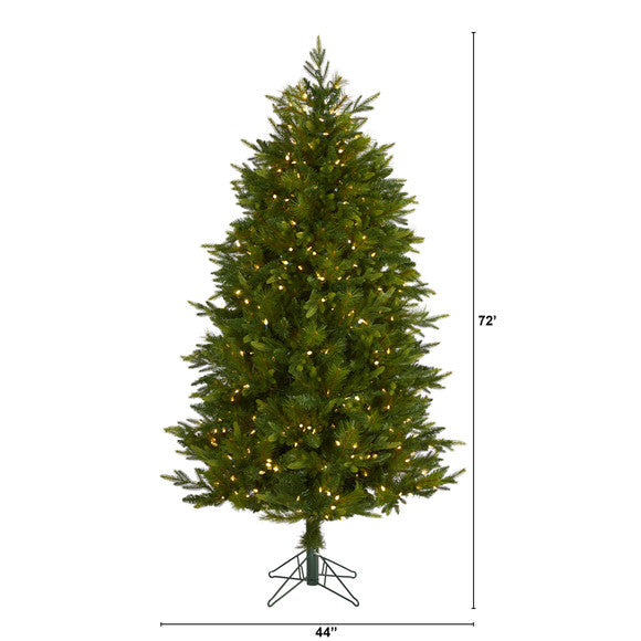6' Hartford Fir Artificial Christmas Tree w/250 Warm (Multifunction LED Lights