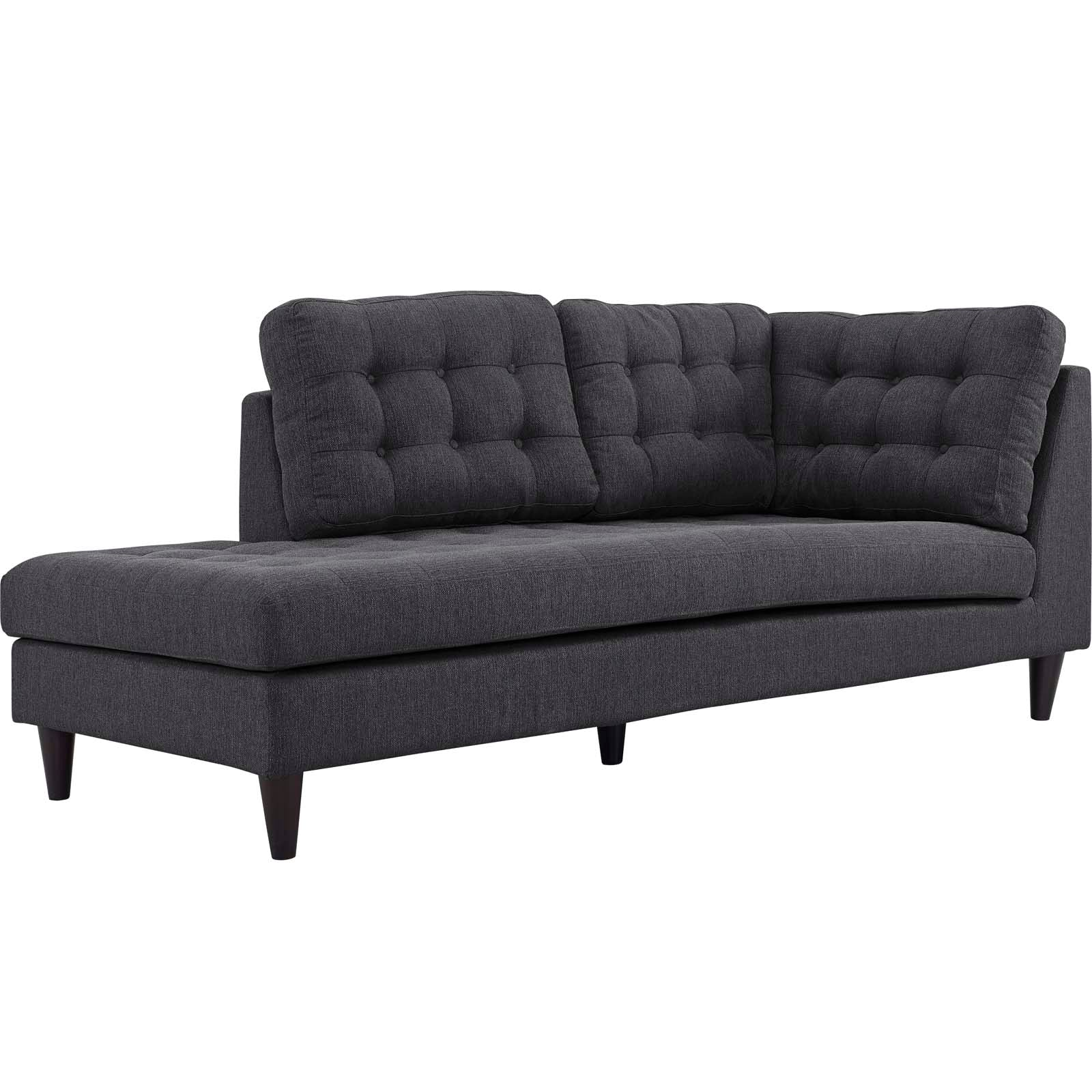 Empress Upholstered Fabric Left Facing Bumper by Modway