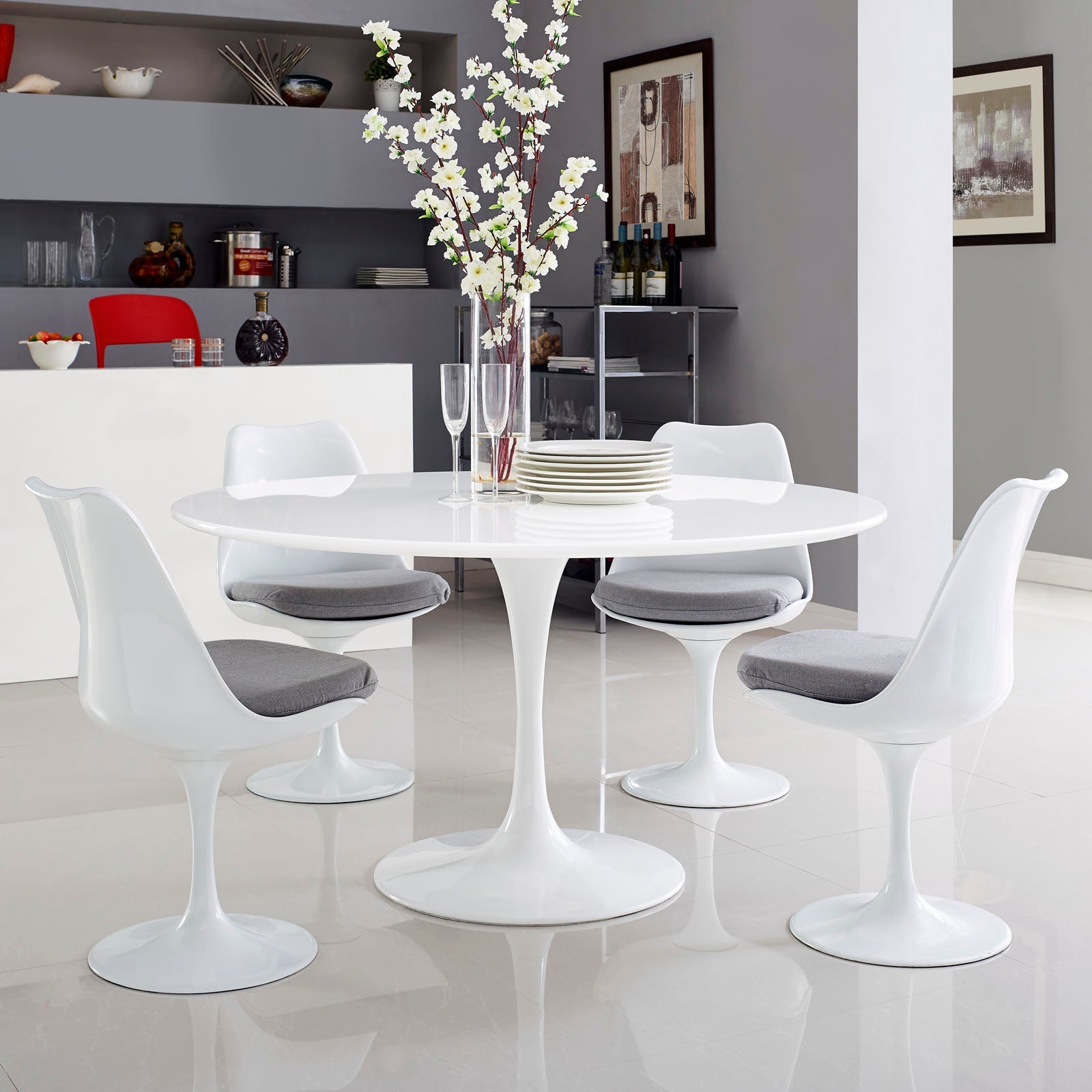 Lippa 54" Round Wood Dining Table by Modway