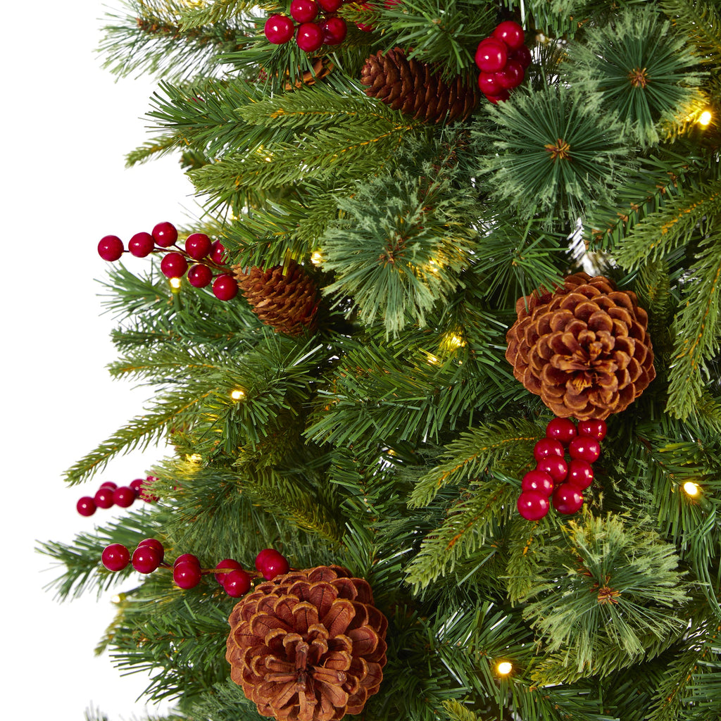 6.5' Norway Mixed Pine Artificial Christmas Tree w/ 350 Clear LED Lights