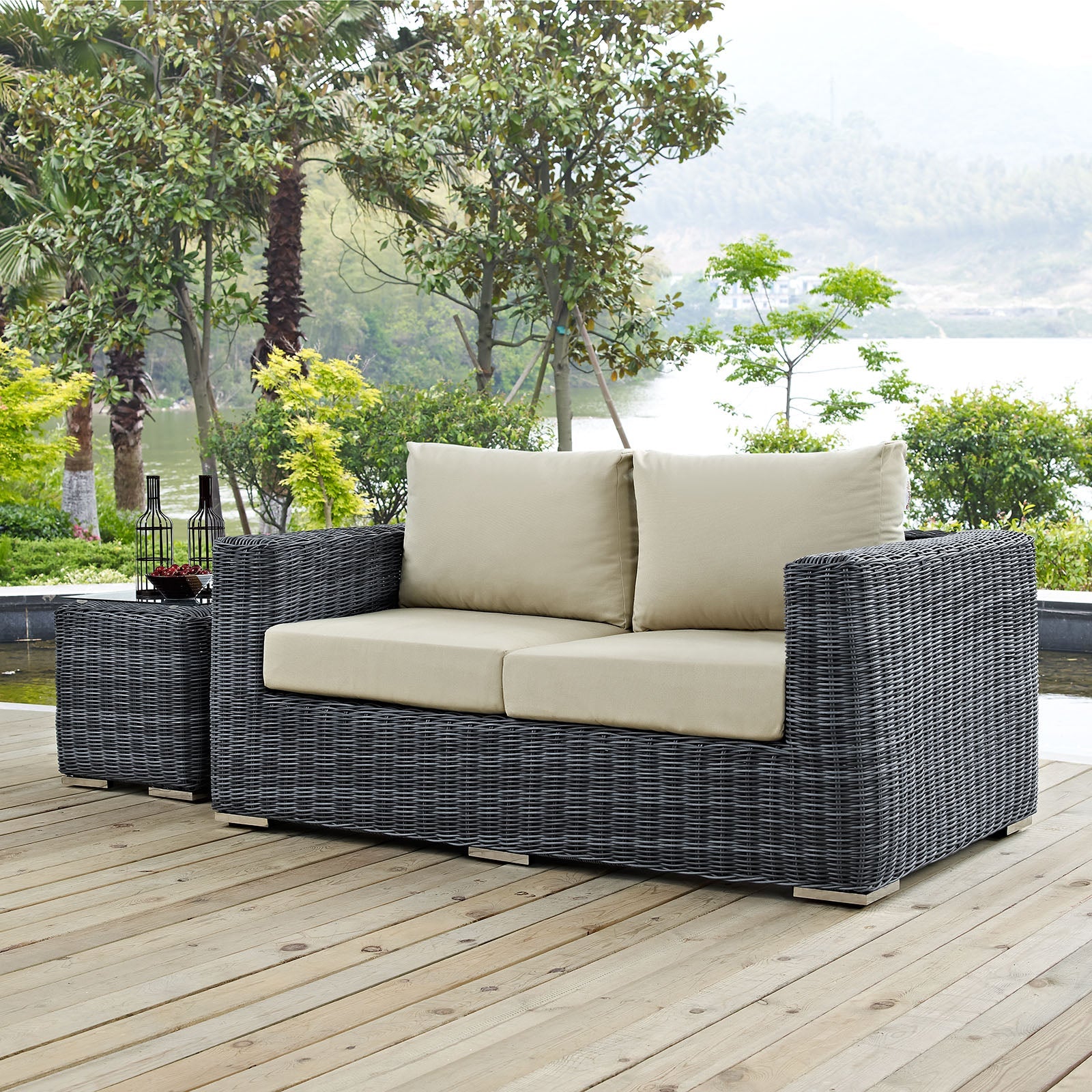Summon Outdoor Patio Sunbrella¨ Loveseat by Modway