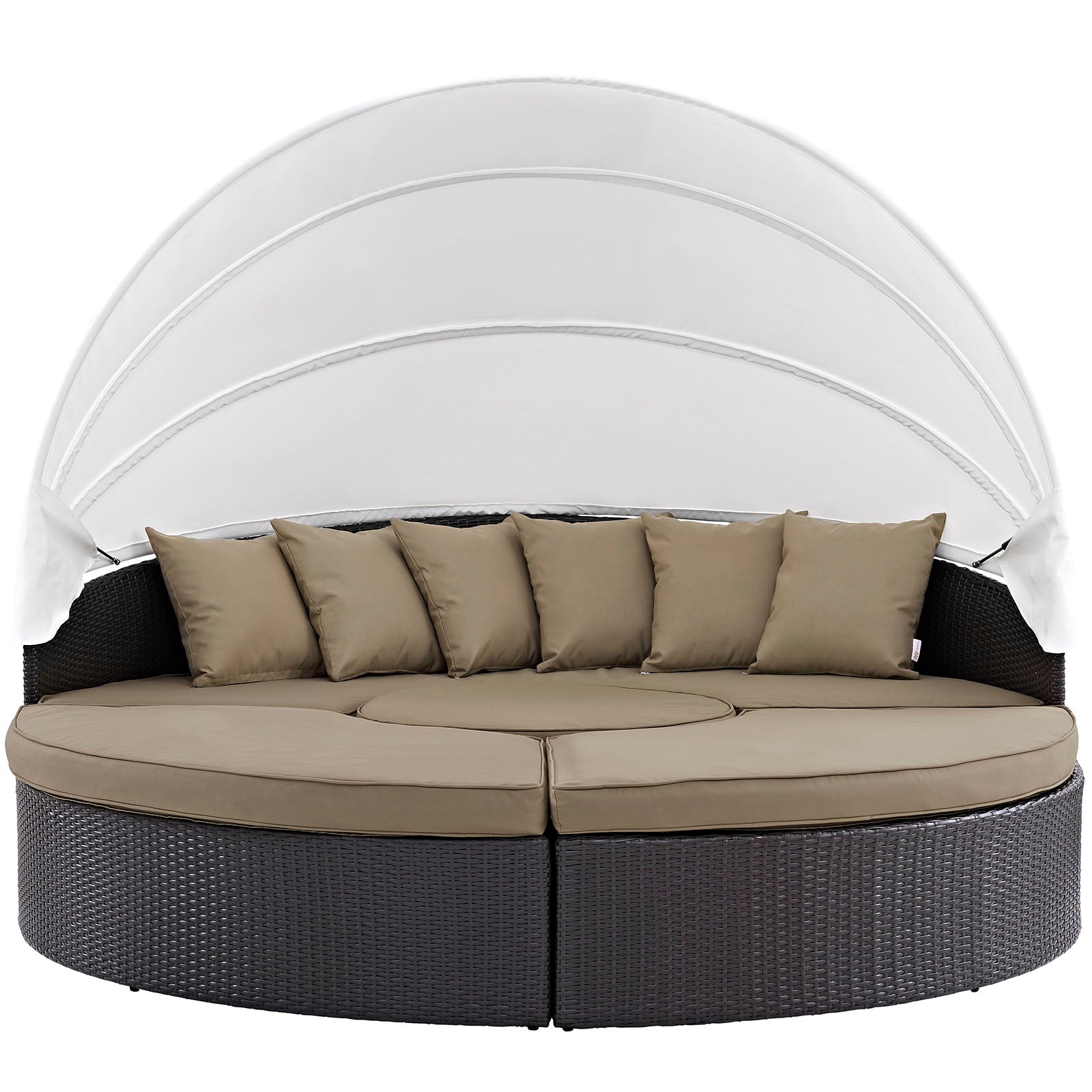 Quest Outdoor Patio Wicker Rattan Canopy Sectional Daybed by Modway