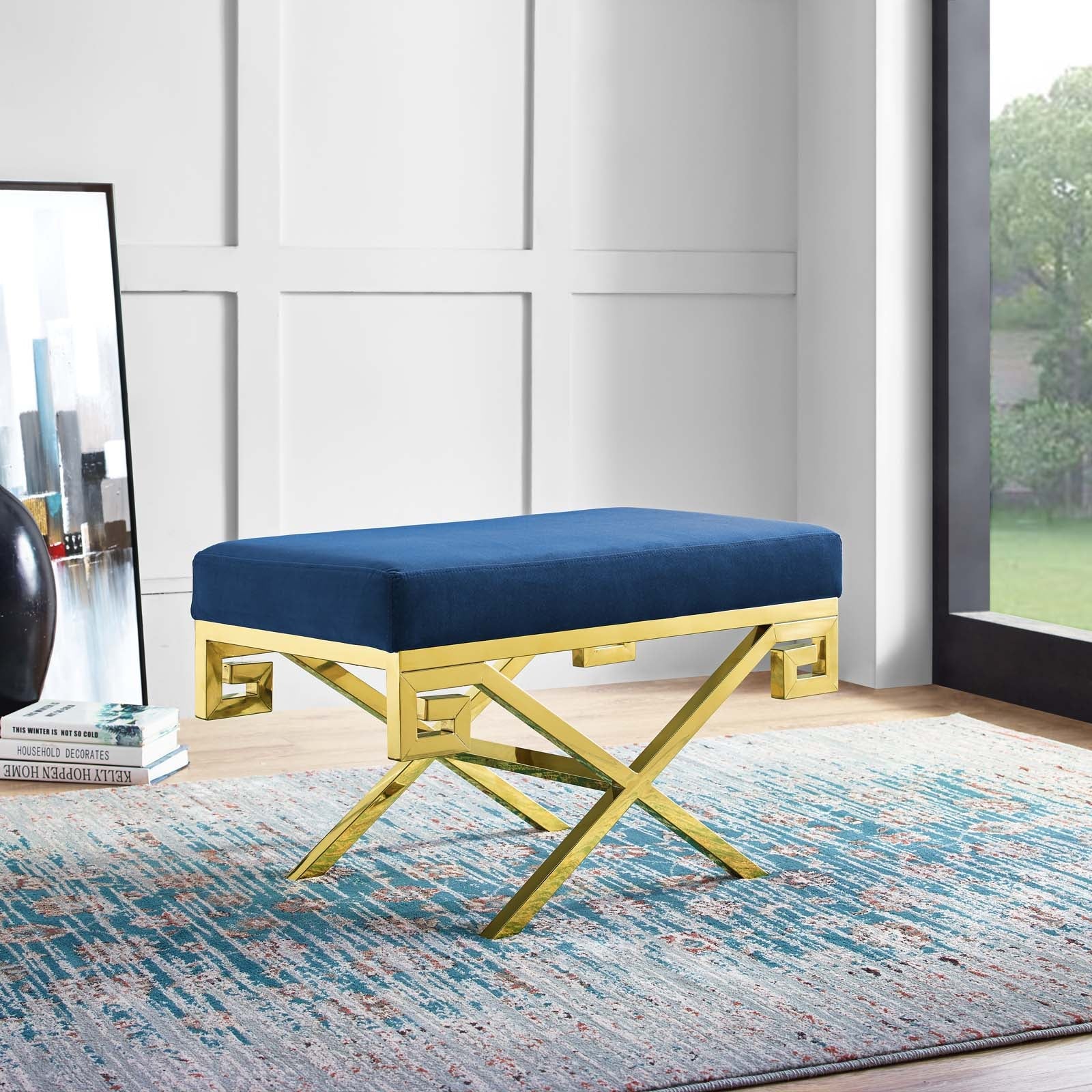 Rove Velvet Performance Velvet Bench by Modway