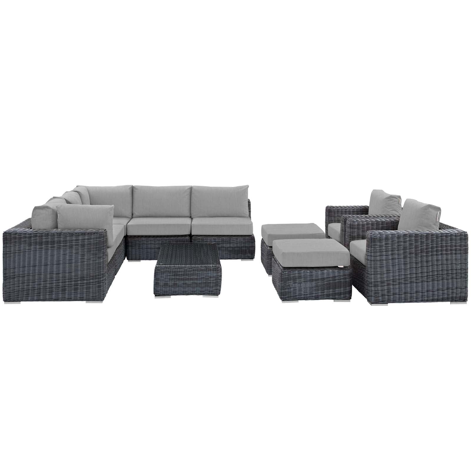 Summon 10 Piece Outdoor Patio Sunbrella¨ Sectional Set by Modway