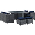 Summon 9 Piece Outdoor Patio Sunbrella¨ Dining Set by Modway