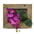 Phalaenopsis Orchid Artificial Arrangement in Wooden Picture Frame