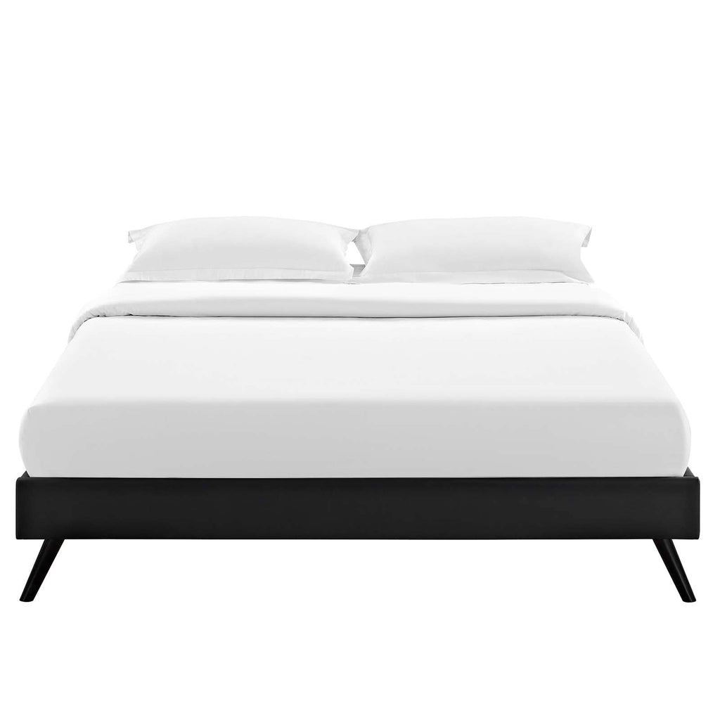 Loryn Vinyl Queen Bed Frame with Round Splayed Legs by Modway