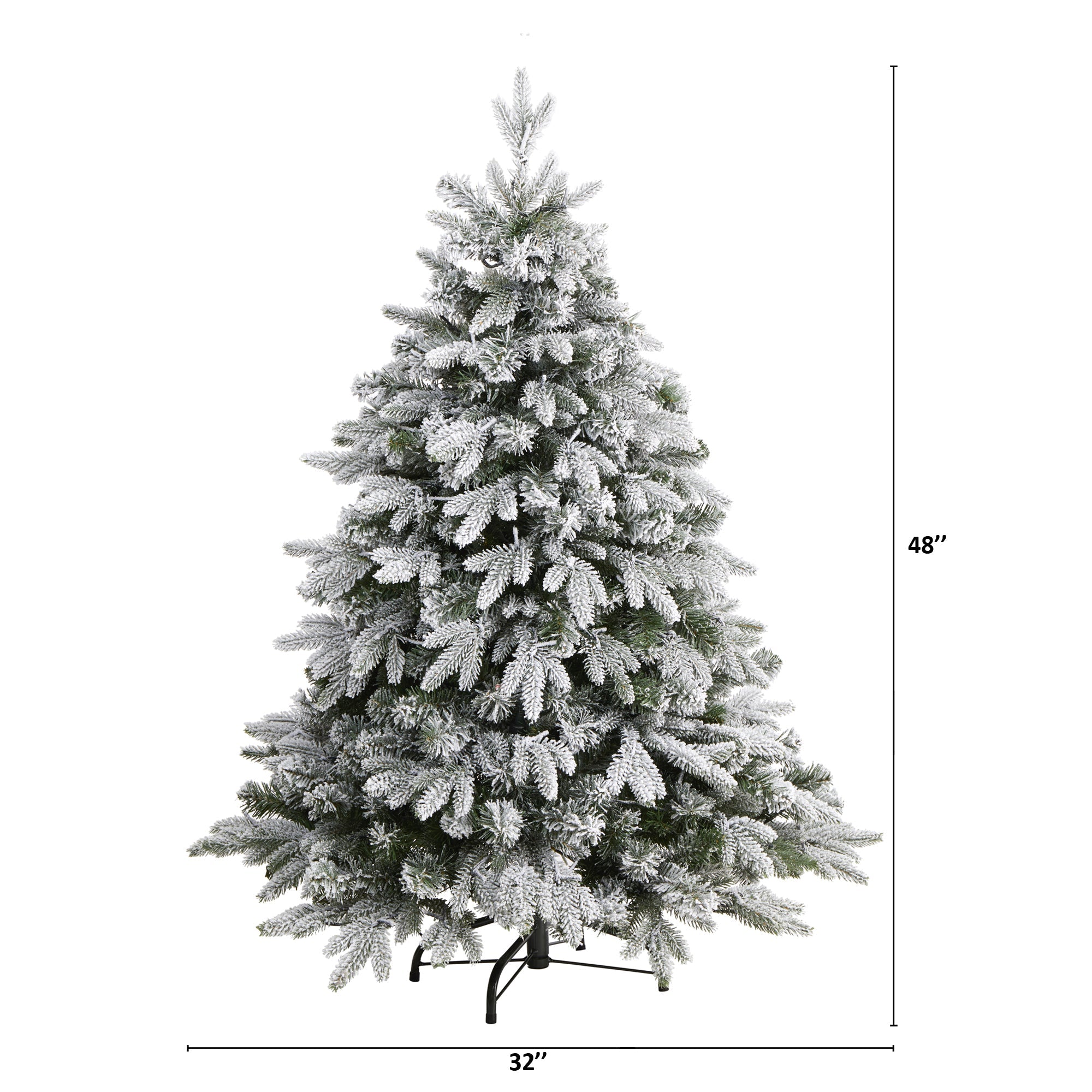 4' Flocked Full Bodied Swedish Spruce Artificial Christmas Tree w/170 Clear LED