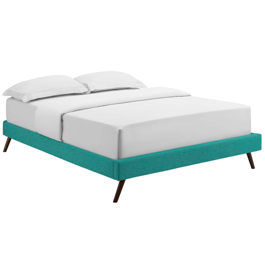Loryn Fabric King Bed Frame with Round Splayed Legs by Modway