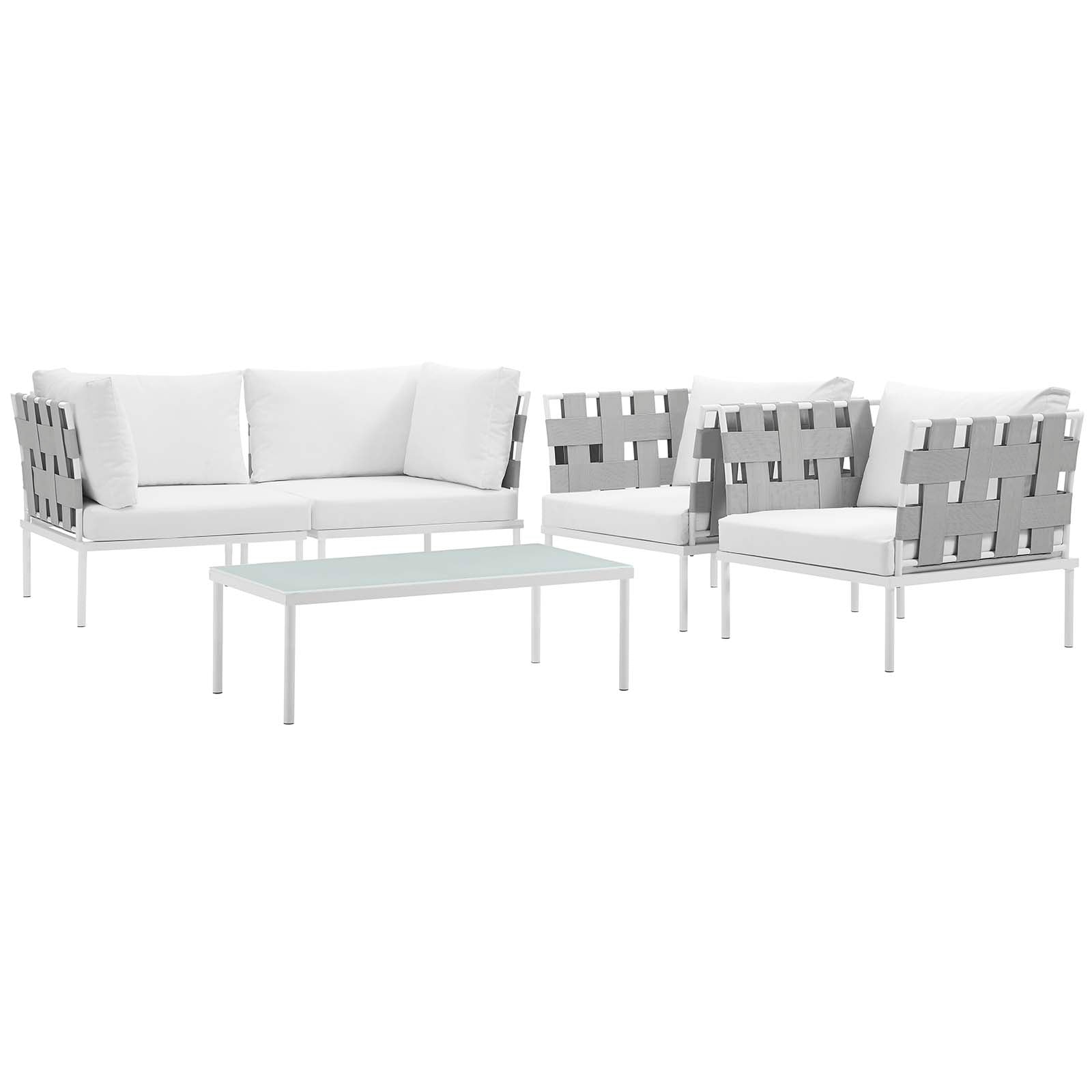 Harmony 5Piece Outdoor Patio Aluminum Sectional Sofa Set by Modway