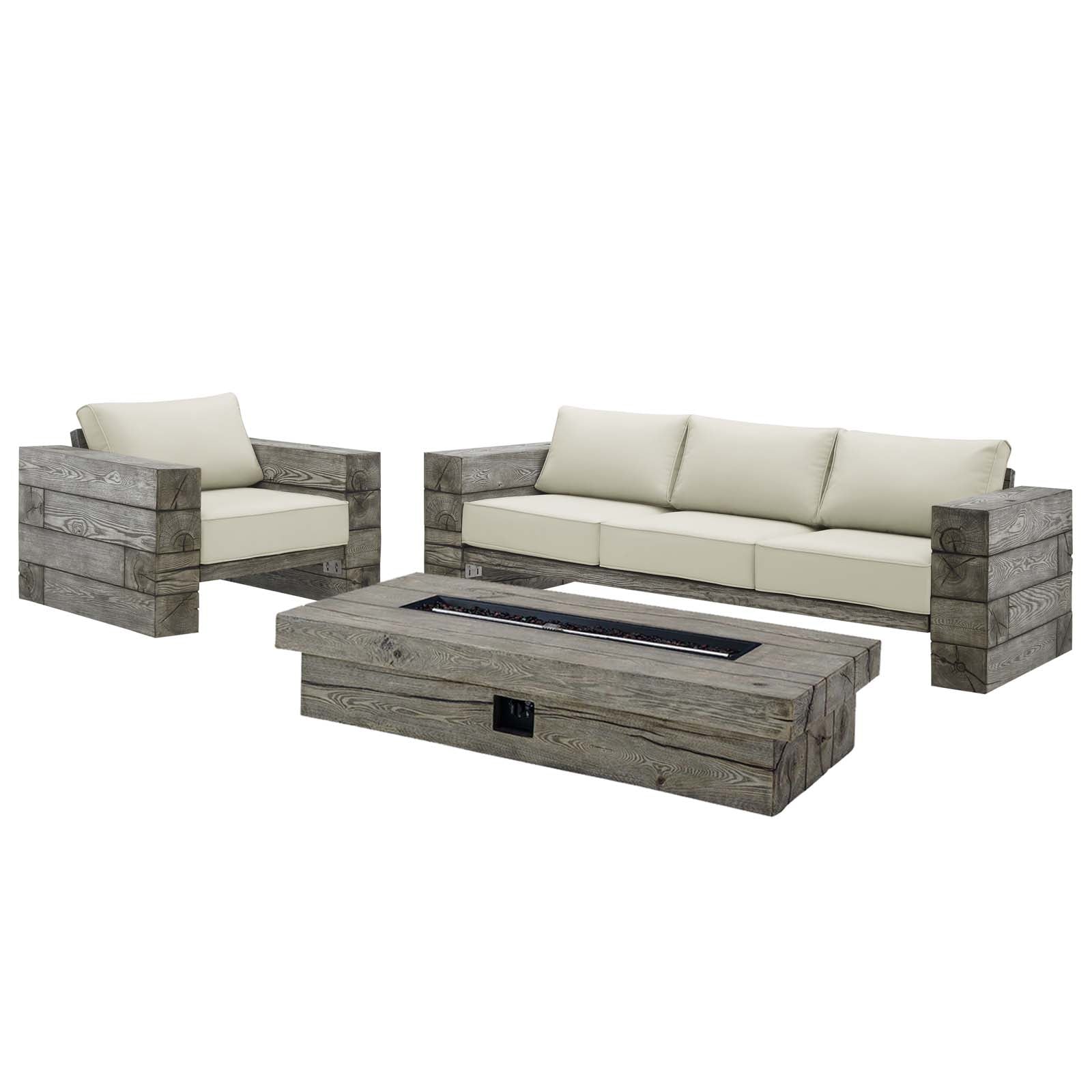 Manteo Rustic Coastal Outdoor Patio Sunbrella¨ 3 P