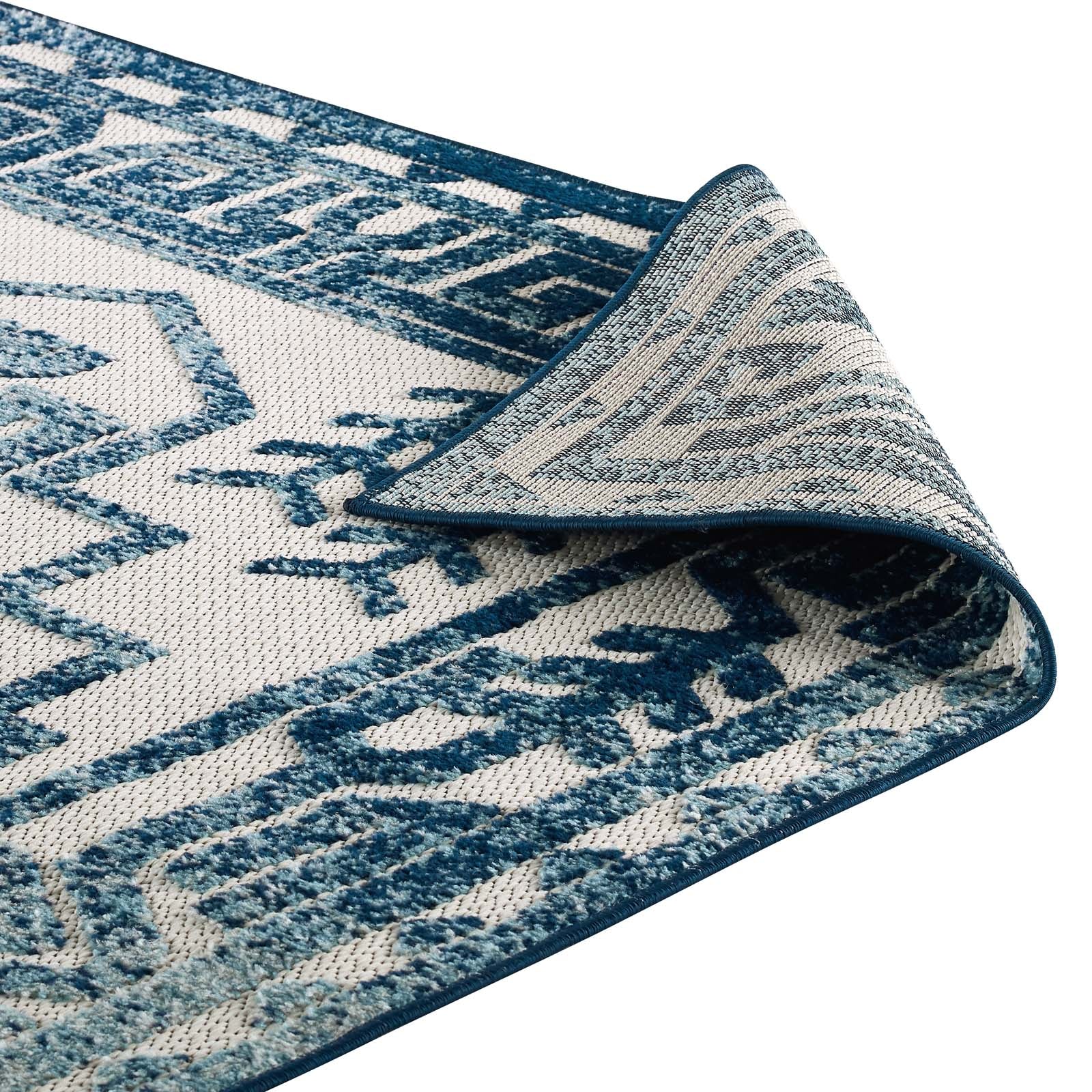 Reflect Nyssa Distressed Geometric Southwestern Aztec 5x8 Indoor/Outdoor Area Rug by Modway