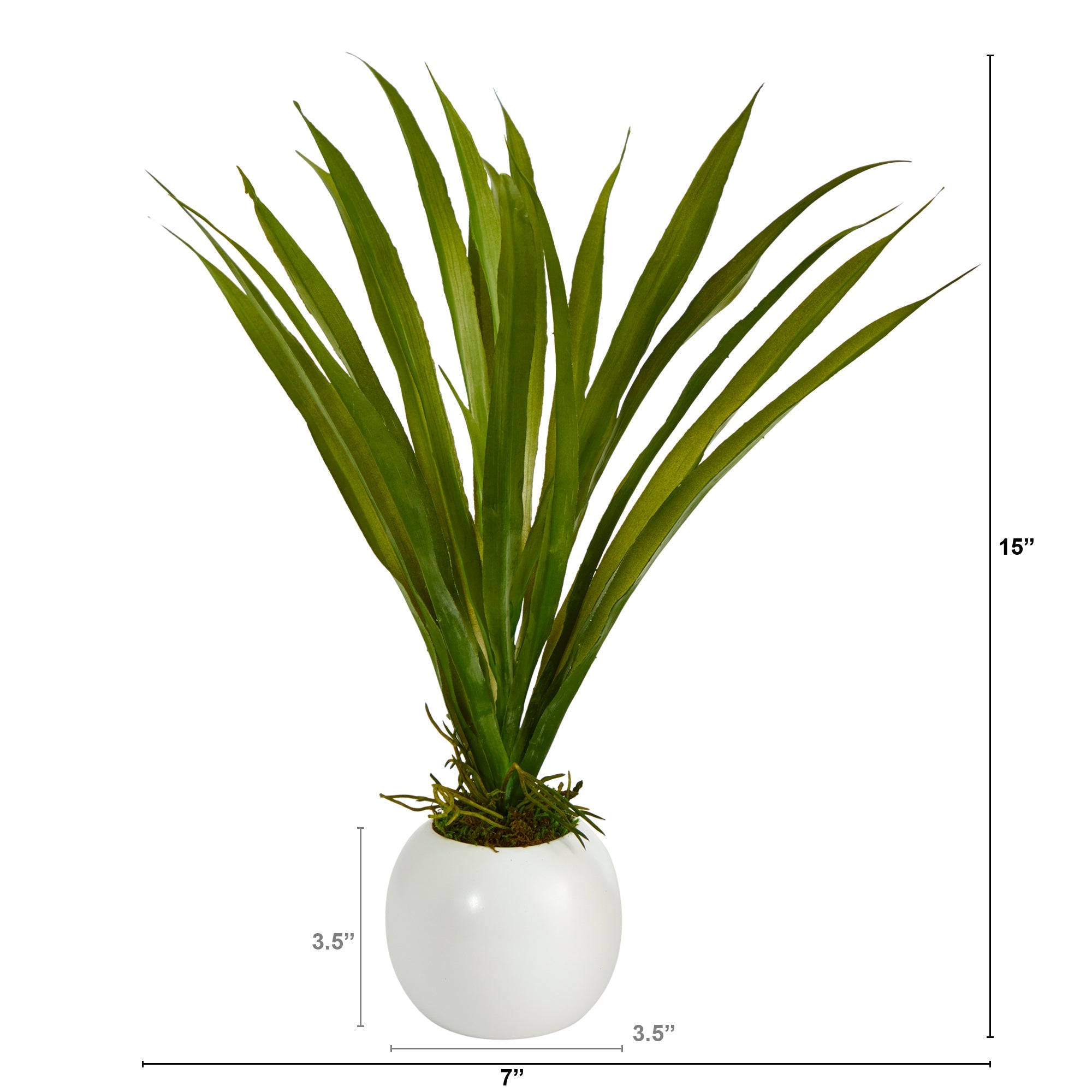 15" Grass Artificial Plant in Decorative Planter