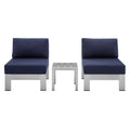 Shore 3 Piece Sunbrella¨ Fabric Outdoor Patio Aluminum Set by Modway