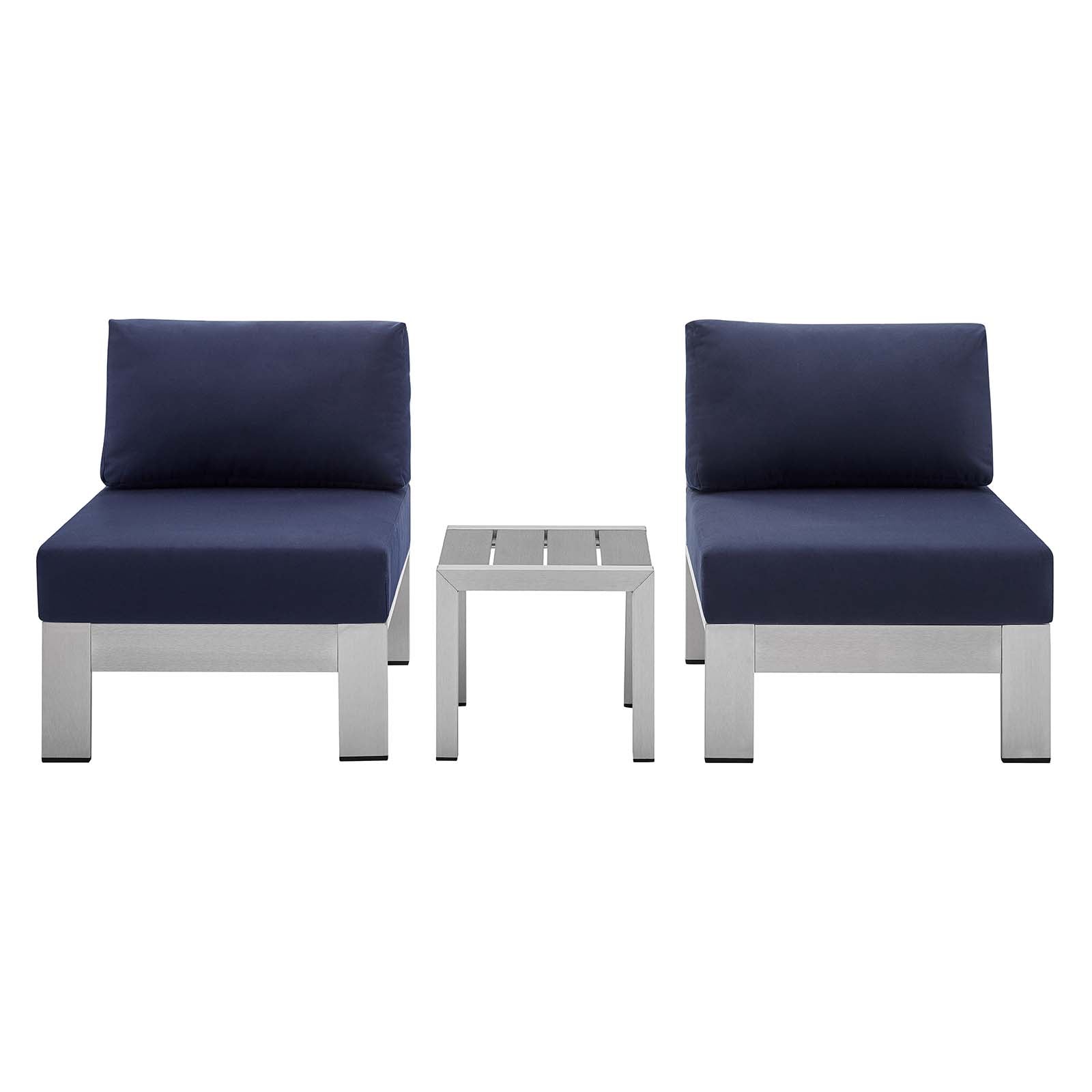 Shore 3 Piece Sunbrella¨ Fabric Outdoor Patio Aluminum Set by Modway