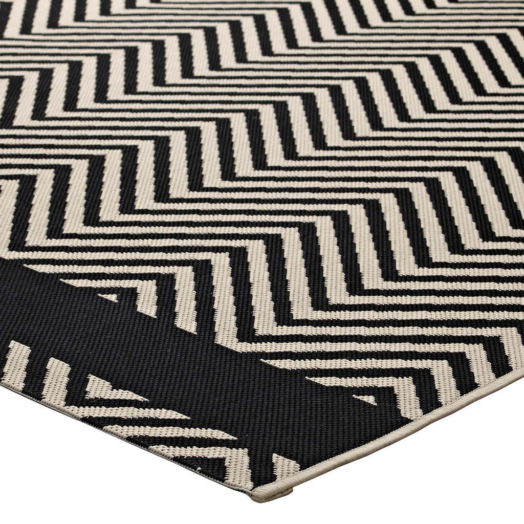 Optica Chevron With End Borders Indoor and Outdoor 5x8 Area Rug by Modway