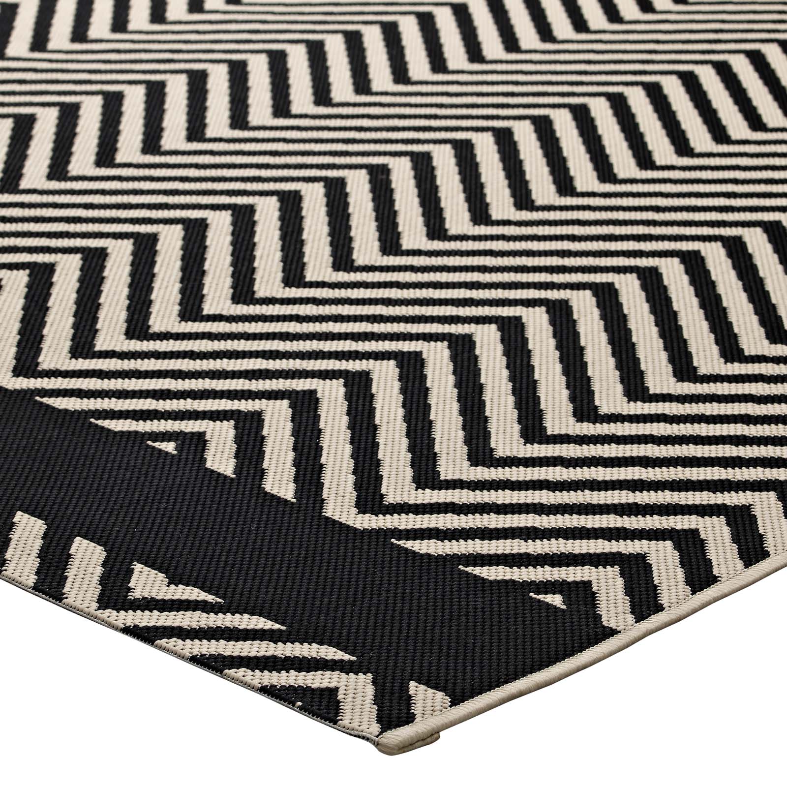 Optica Chevron With End Borders Indoor and Outdoor 5x8 Area Rug by Modway