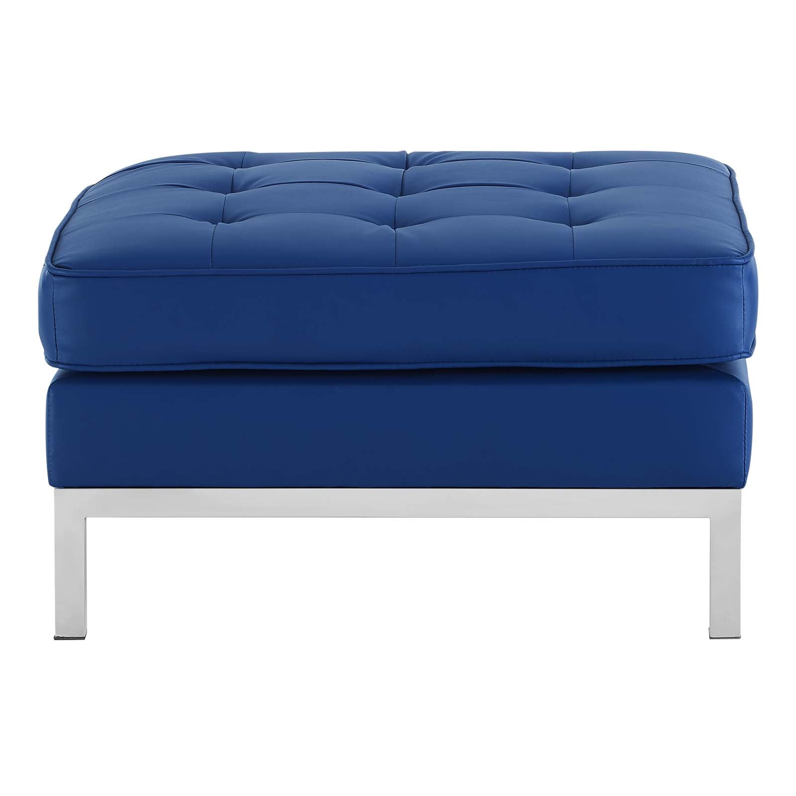 Loft Tufted Vegan Leather Ottoman by Modway