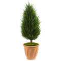 40" Cypress Artificial Tree in Terracotta Planter UV Resistant (Indoor/Outdoor)