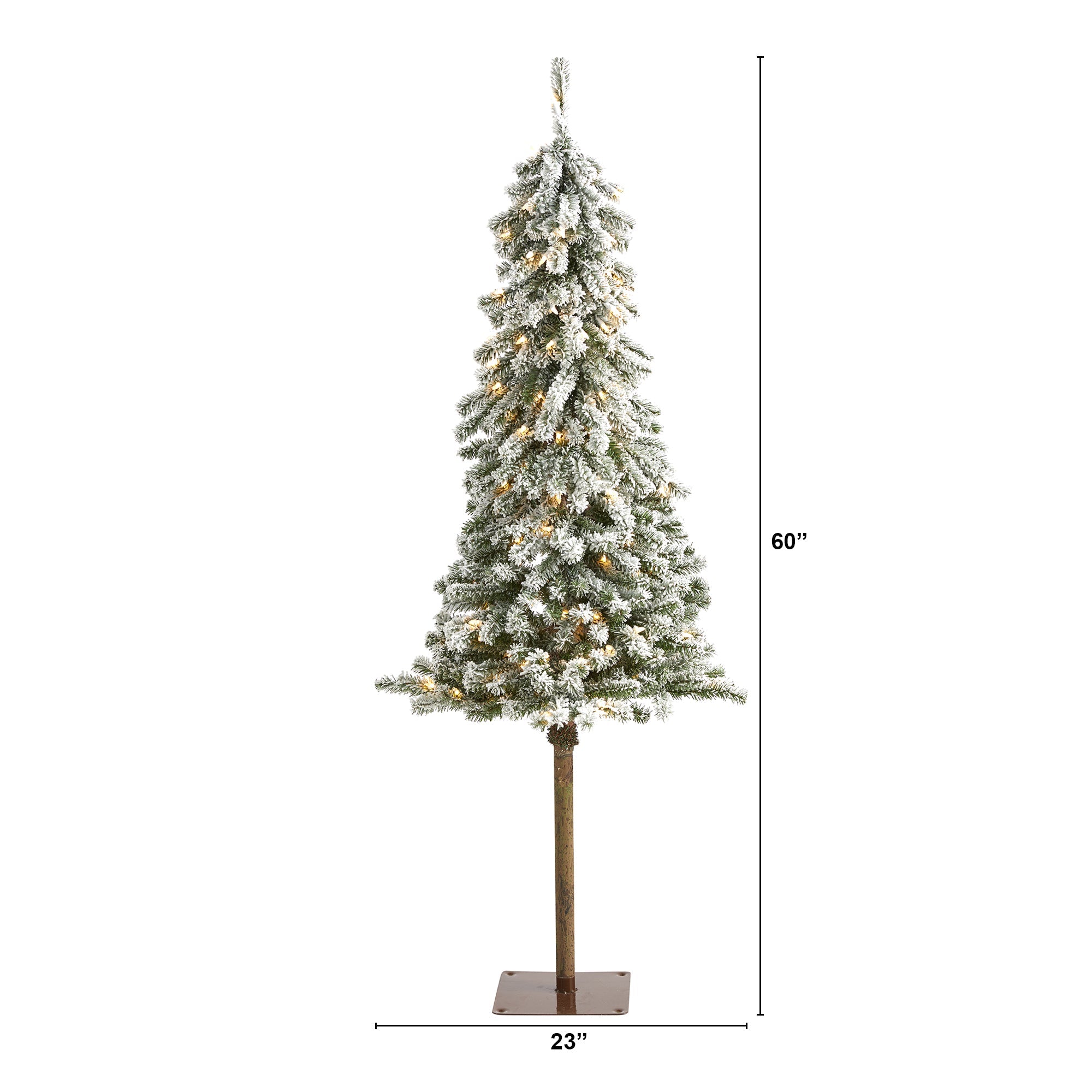 5' Flocked Alpine Christmas Artificial Tree w/150 Lights/ 405 Bendable Branches