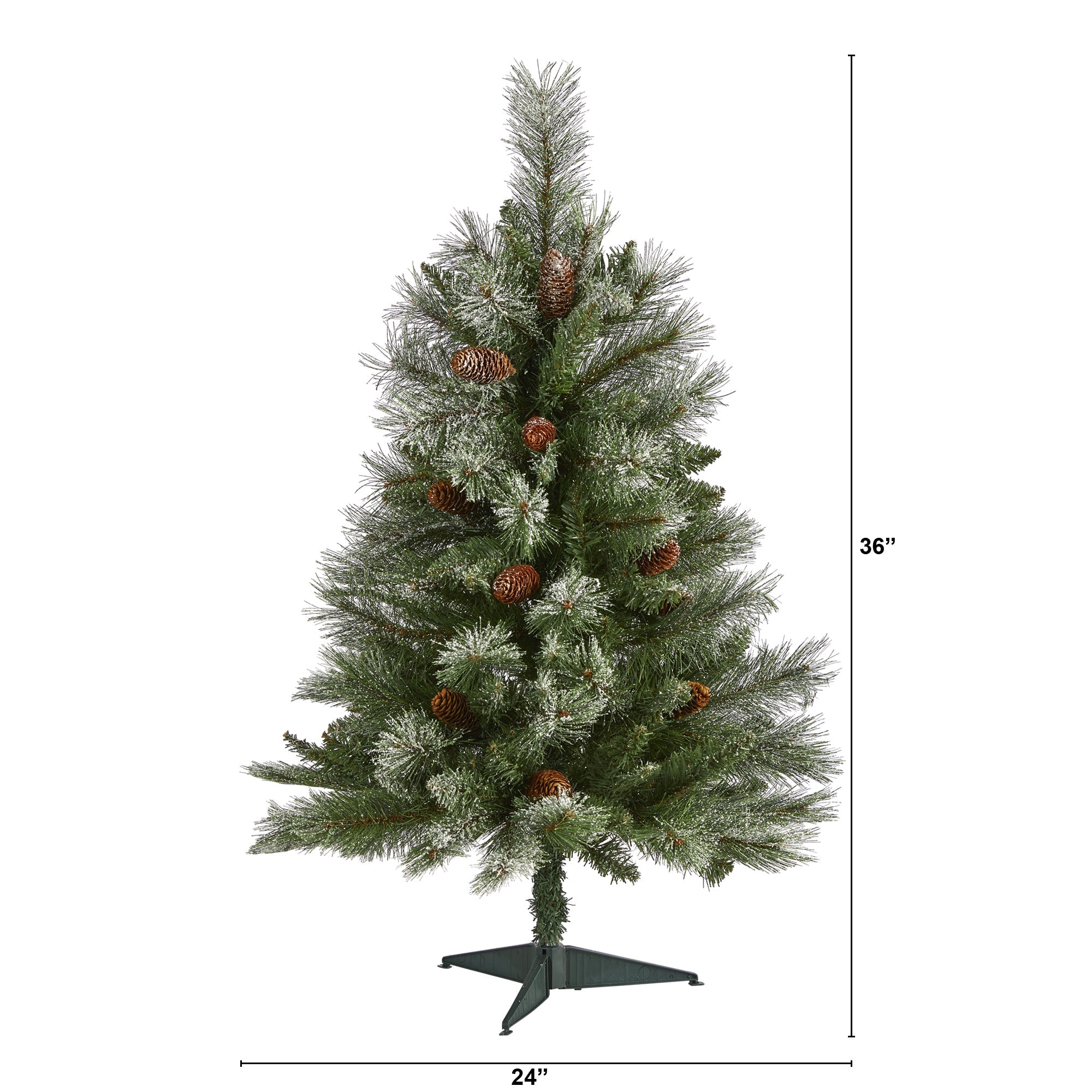 3' Snowed French Alps Mountain Pine Artificial Christmas Tree w/ 135 Bendable