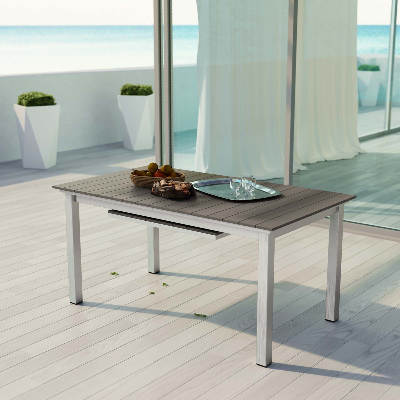 Shore Outdoor Patio Aluminum Dining Table by Modway