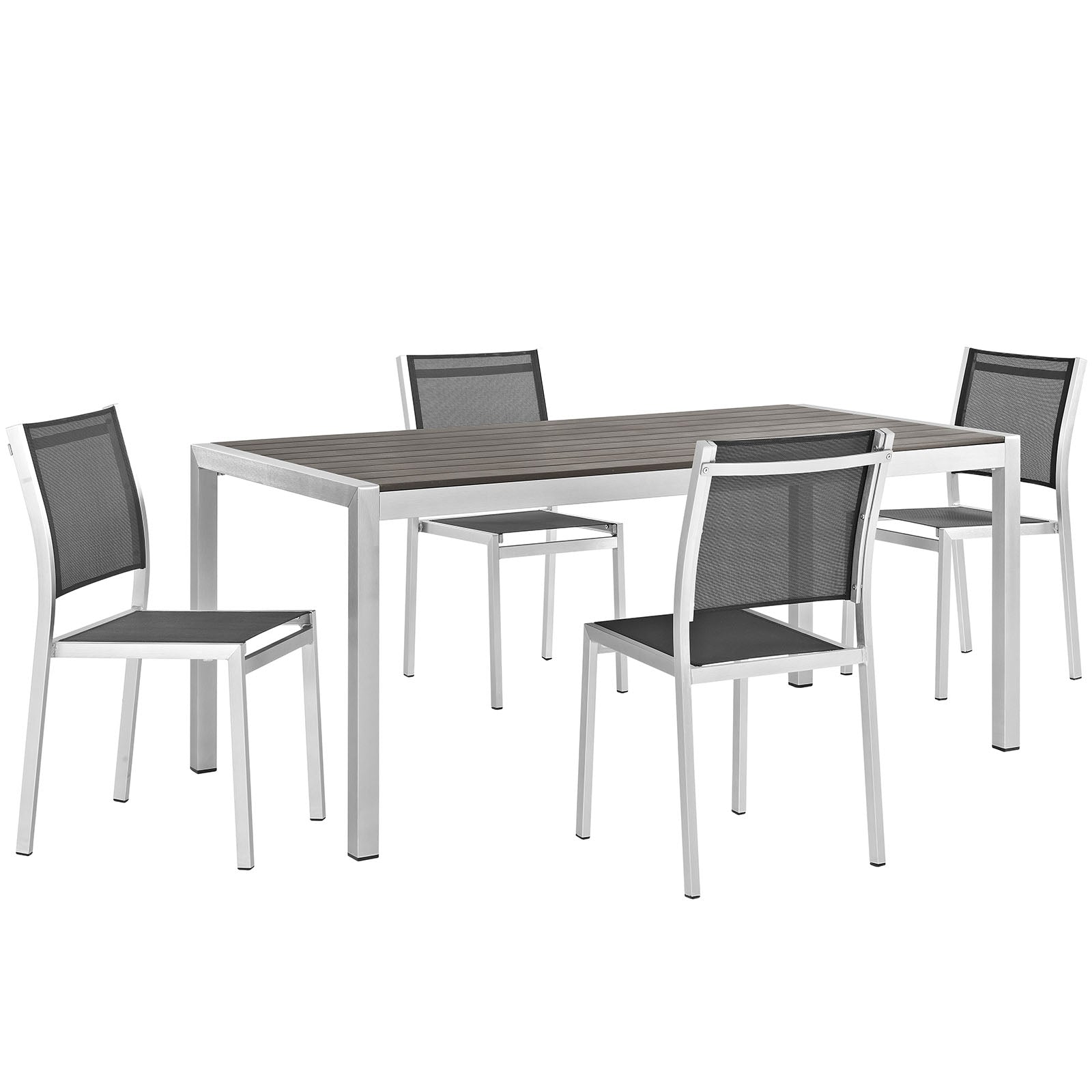 Shore 5 Piece Outdoor Patio Aluminum Dining Set by Modway