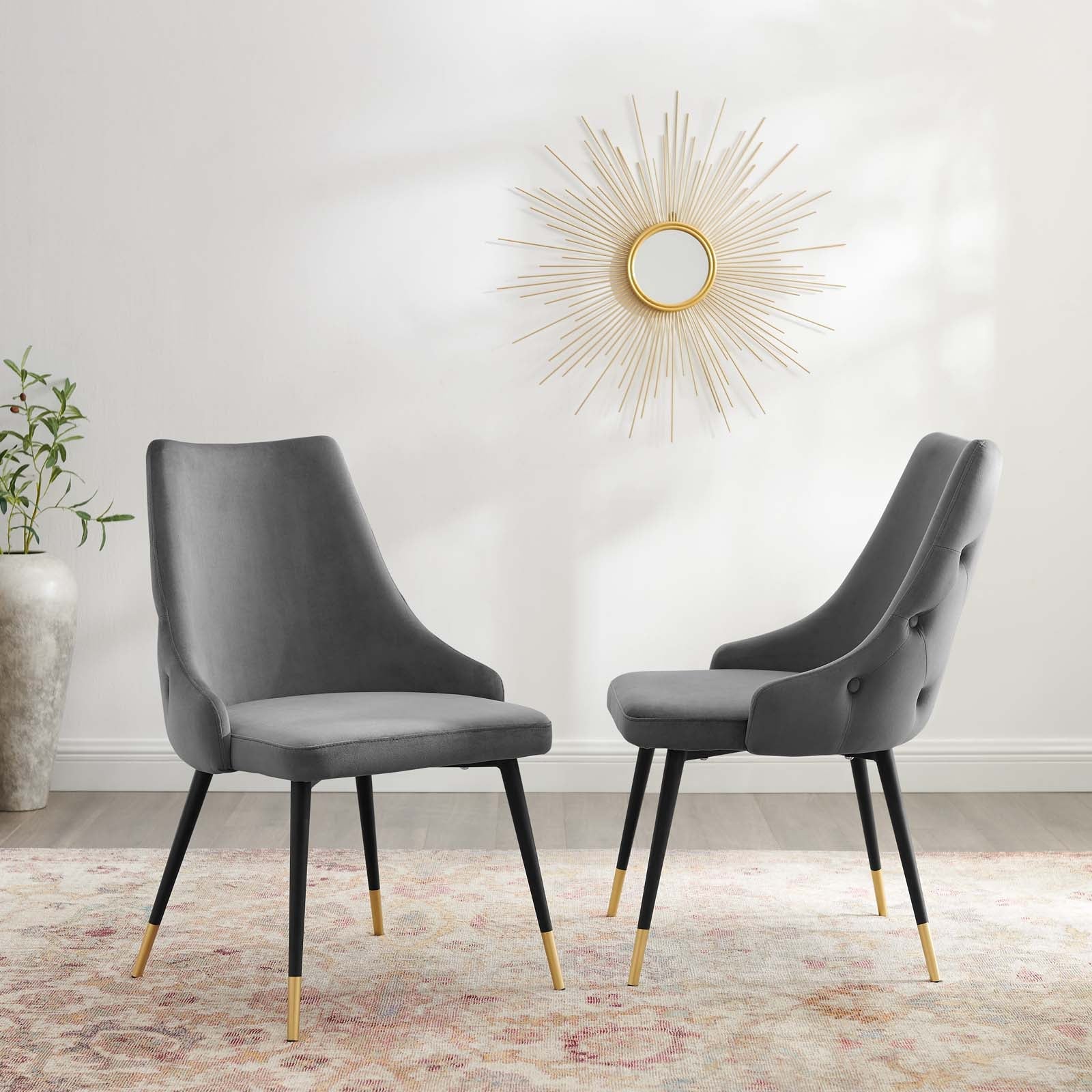 Adorn Performance Velvet Dining Side Chair Set of 2 by Modway