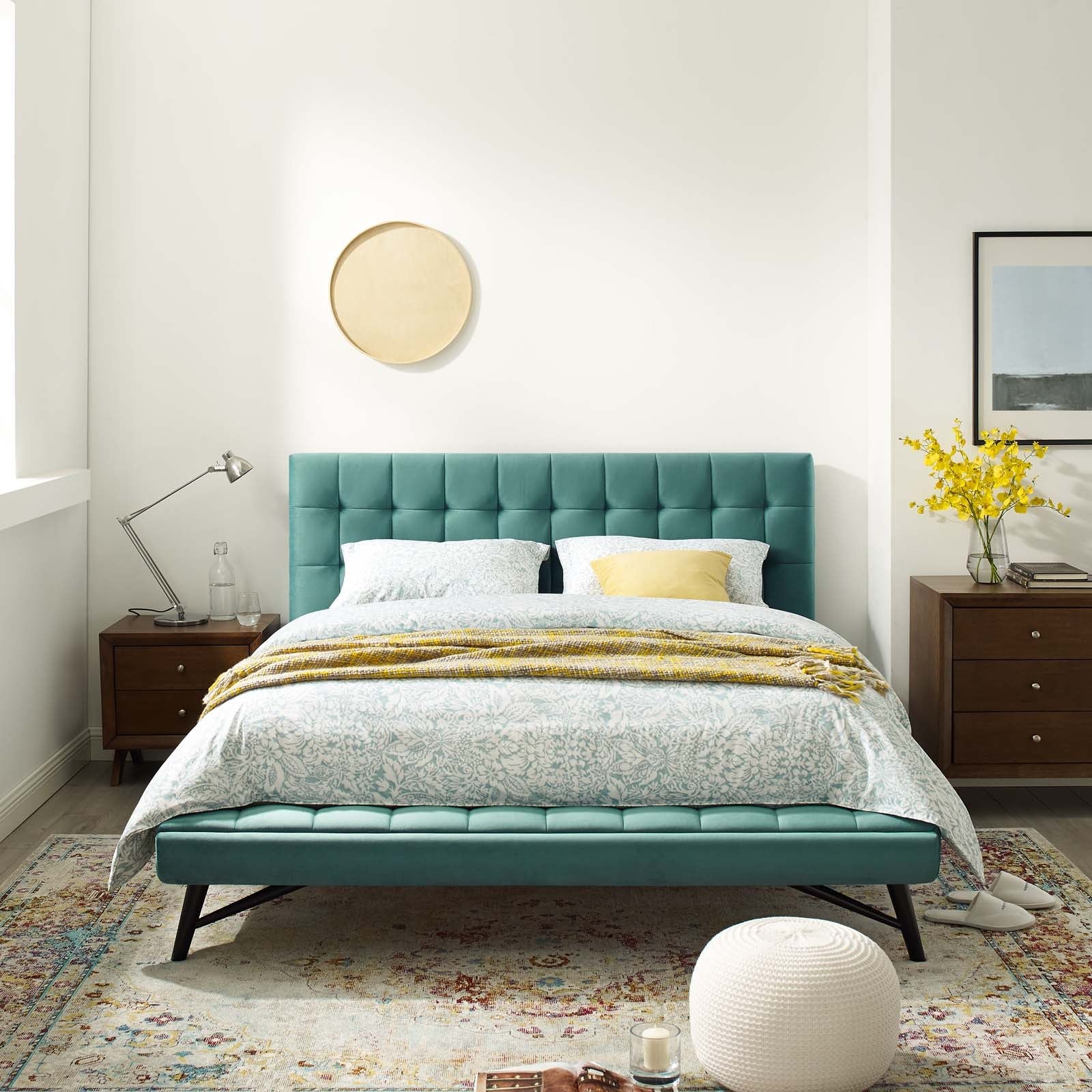 Julia Biscuit Tufted Performance Velvet Queen Platform Bed by Modway