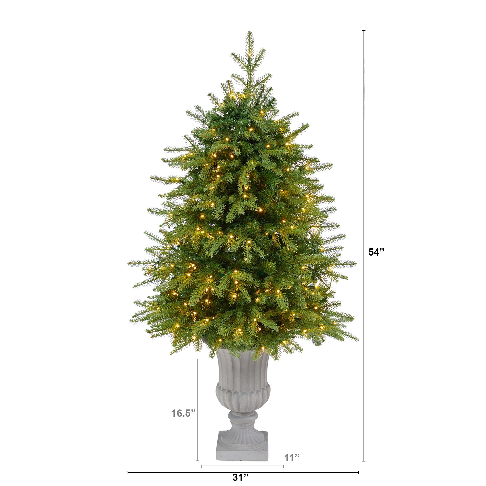 4.5' Vancouver Fir 'Natural Look' Artificial Christmas Tree w/ 250 Clear LED