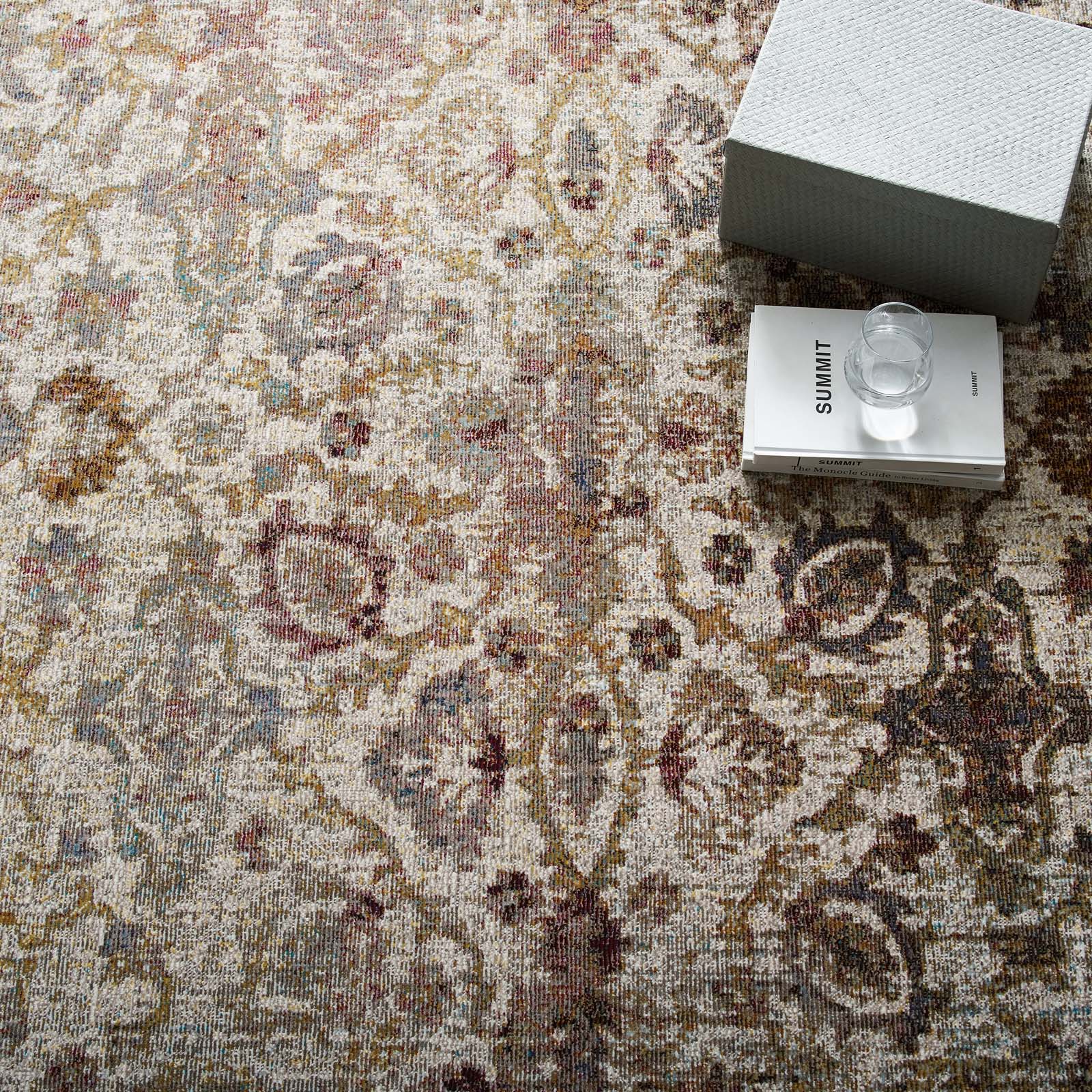 Success Kaede Distressed Vintage Floral Moroccan Trellis 5x8 Area Rug by Modway