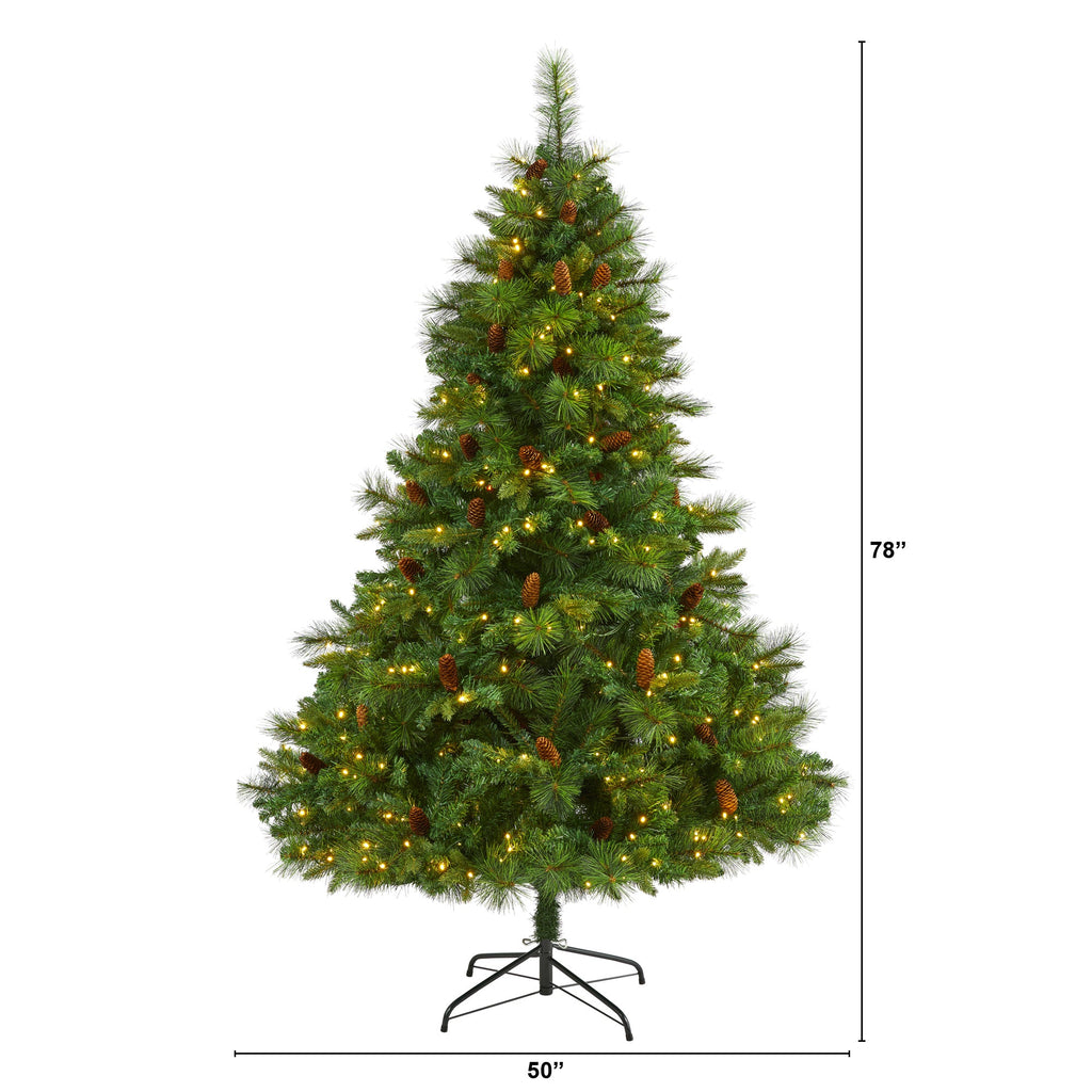 6.5' West Virginia Full Bodied Mixed Pine Artificial Christmas Tree w/ 400 LED