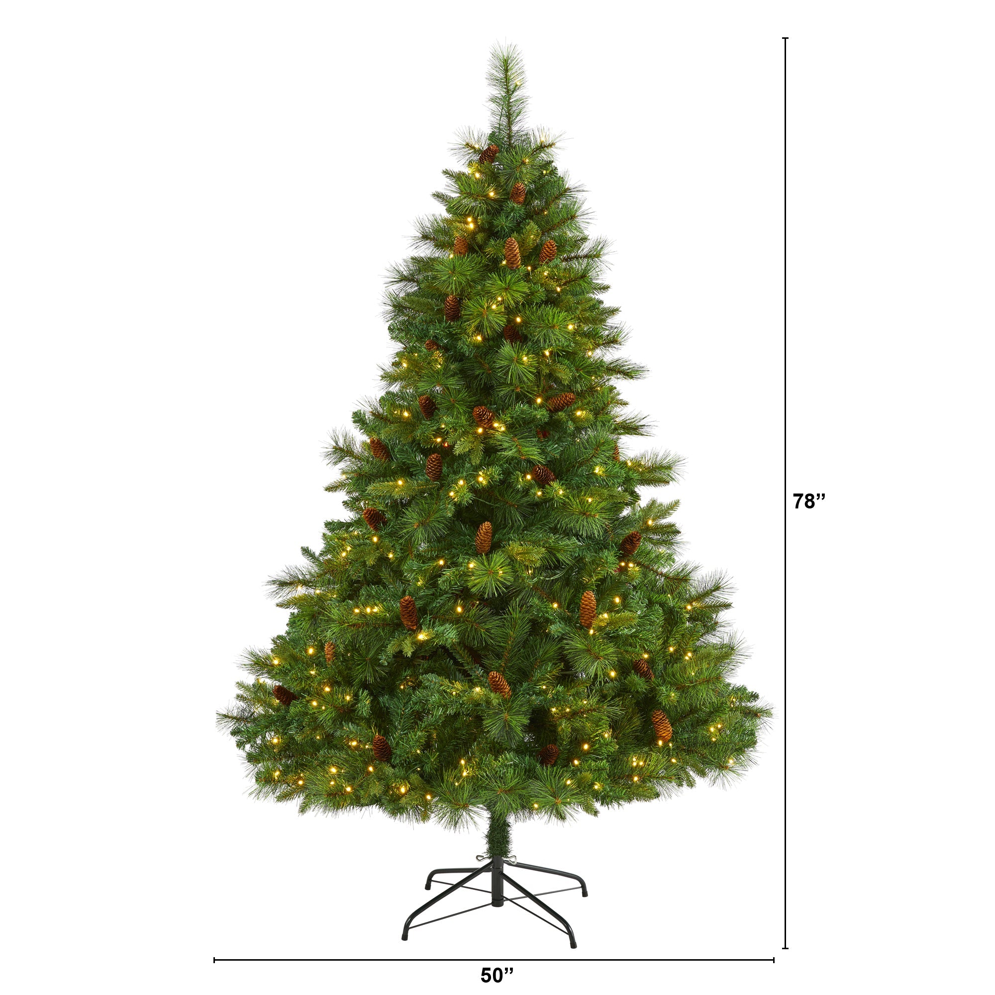 6.5' West Virginia Full Bodied Mixed Pine Artificial Christmas Tree w/ 400 LED