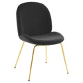 Scoop Gold Stainless Steel Leg Performance Velvet Dining Chair by Modway