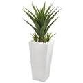 40"  Spiky Agave Artificial Plant in White Planter