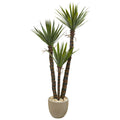 60" Yucca Artificial Tree in Sandstone Planter