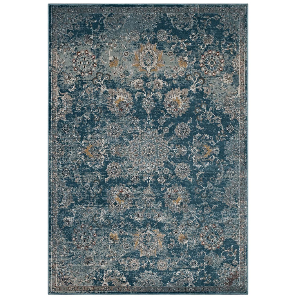 Cynara Distressed Floral Vintage Medallion 5x8 Area Rug by Modway