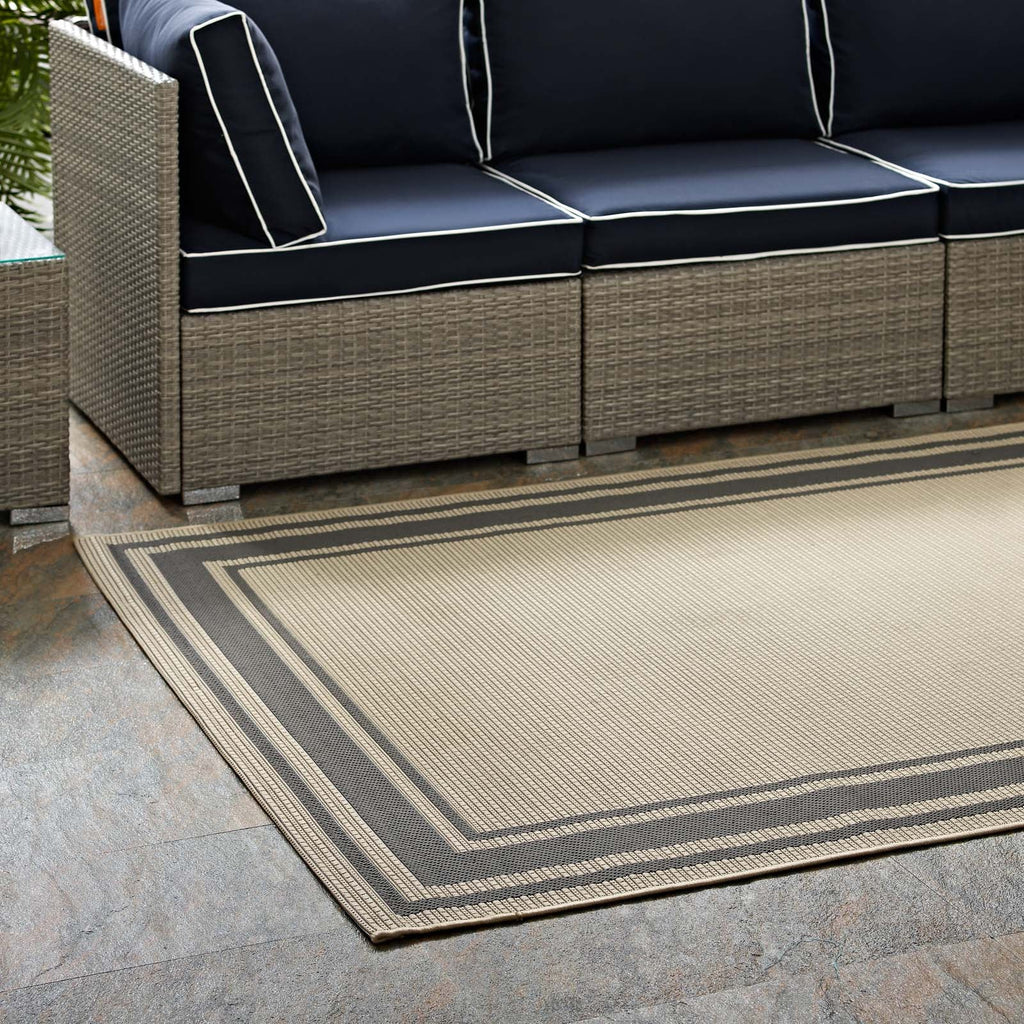 Rim Solid Border Indoor and Outdoor 5x8 Area Rug by Modway
