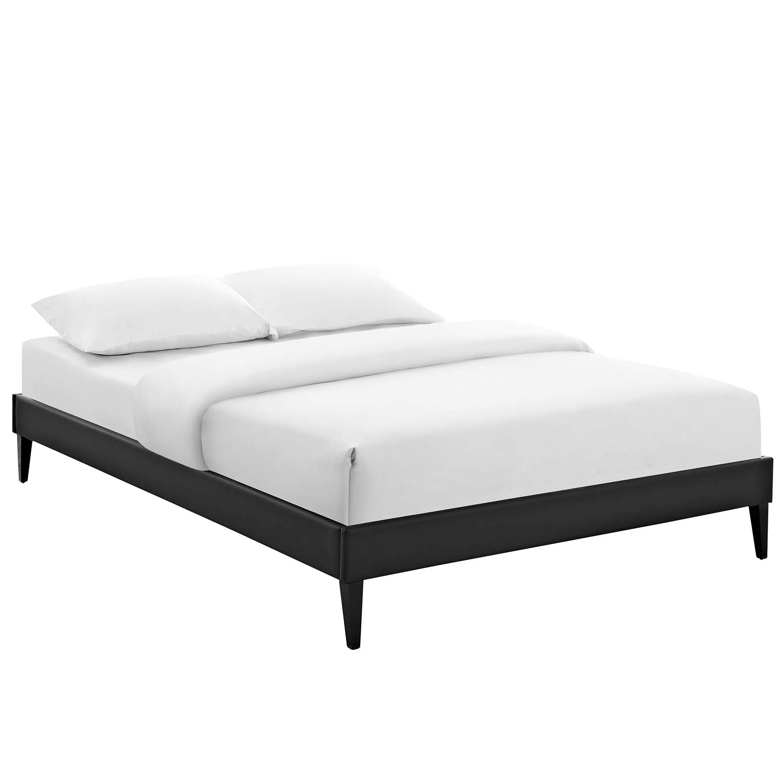 Tessie Vinyl Full Bed Frame with Squared Tapered Legs by Modway
