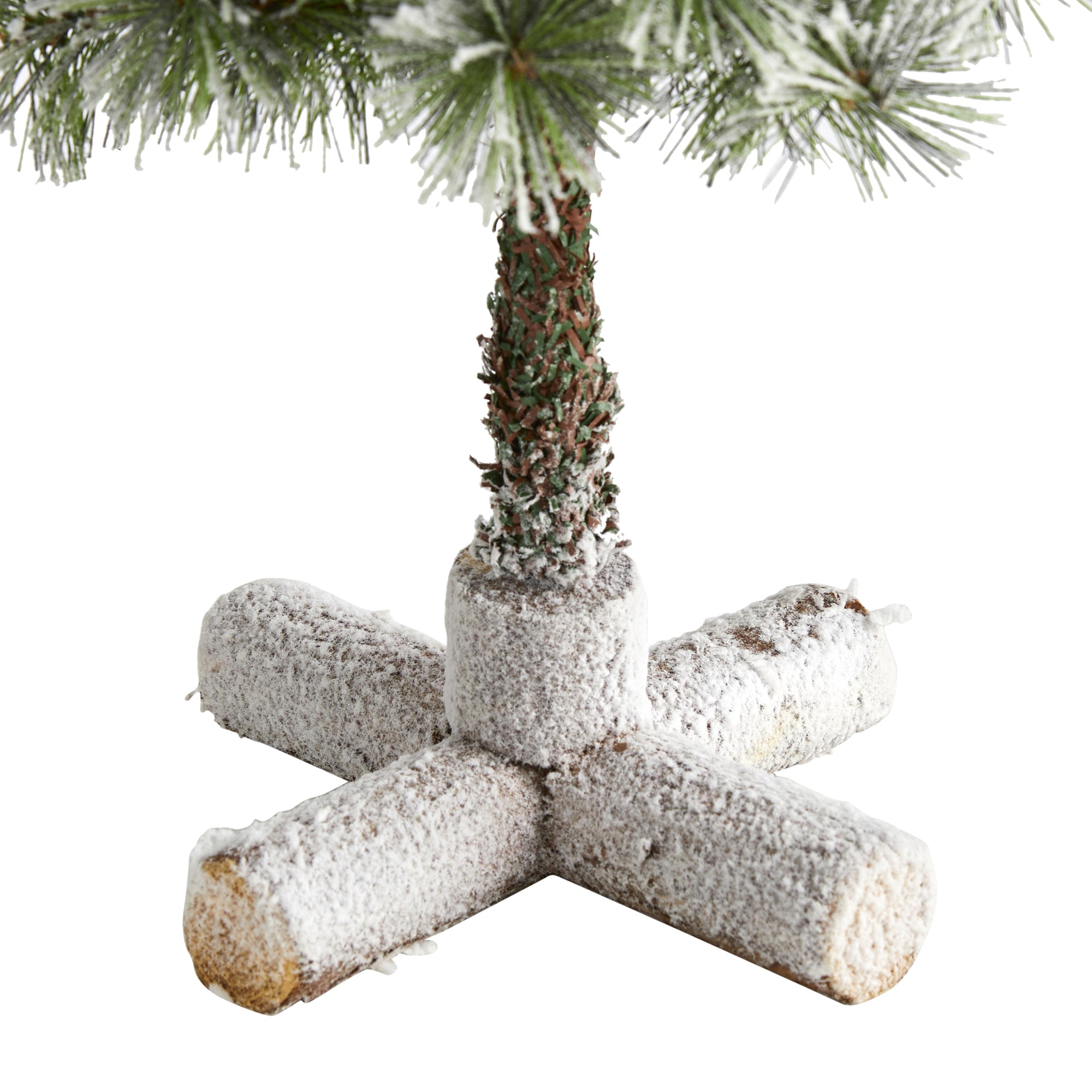 3' Flocked Artificial Christmas Tree Topiary with 50 Warm White LED Lights