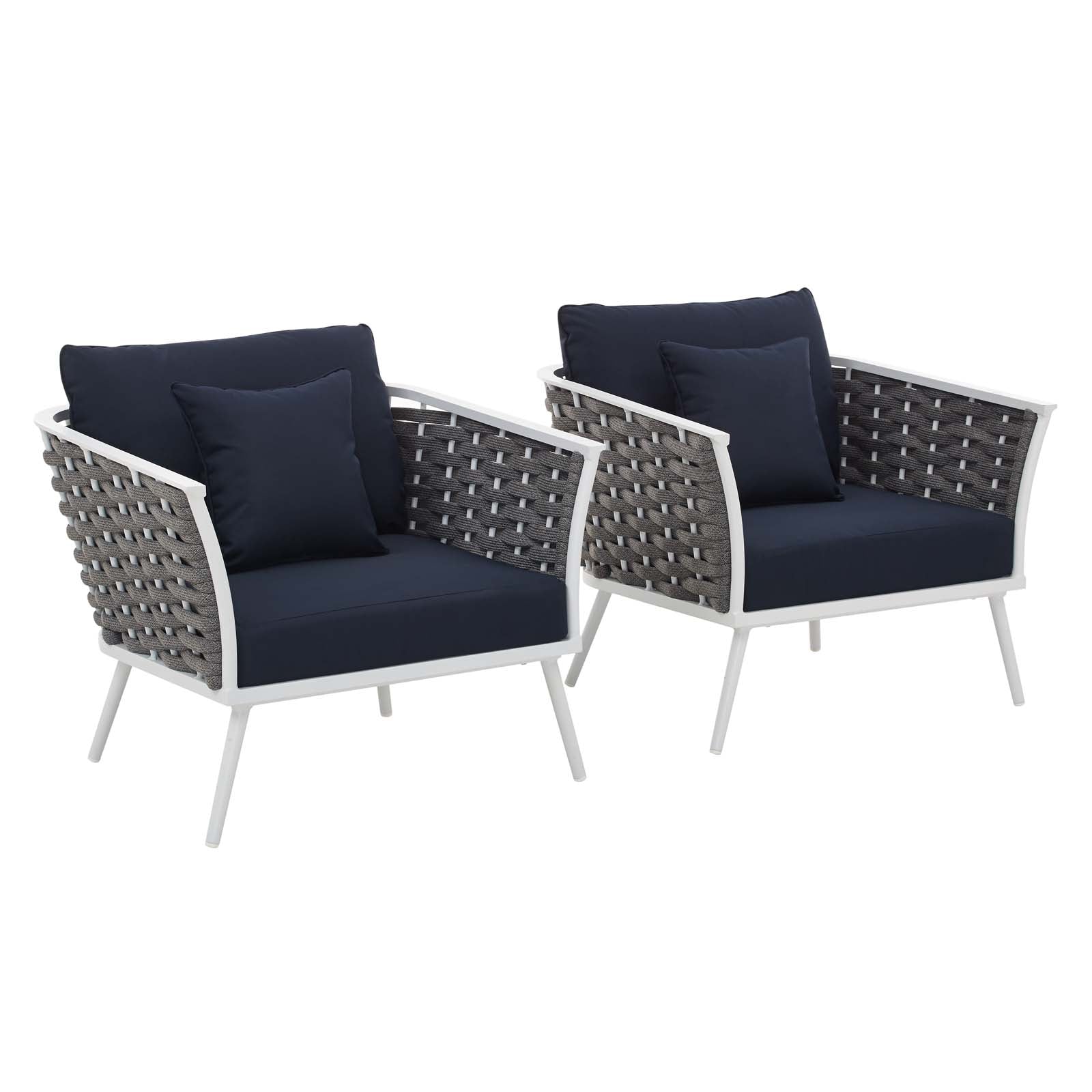 Stance Outdoor Patio Aluminum Armchair Set of 2 by Modway