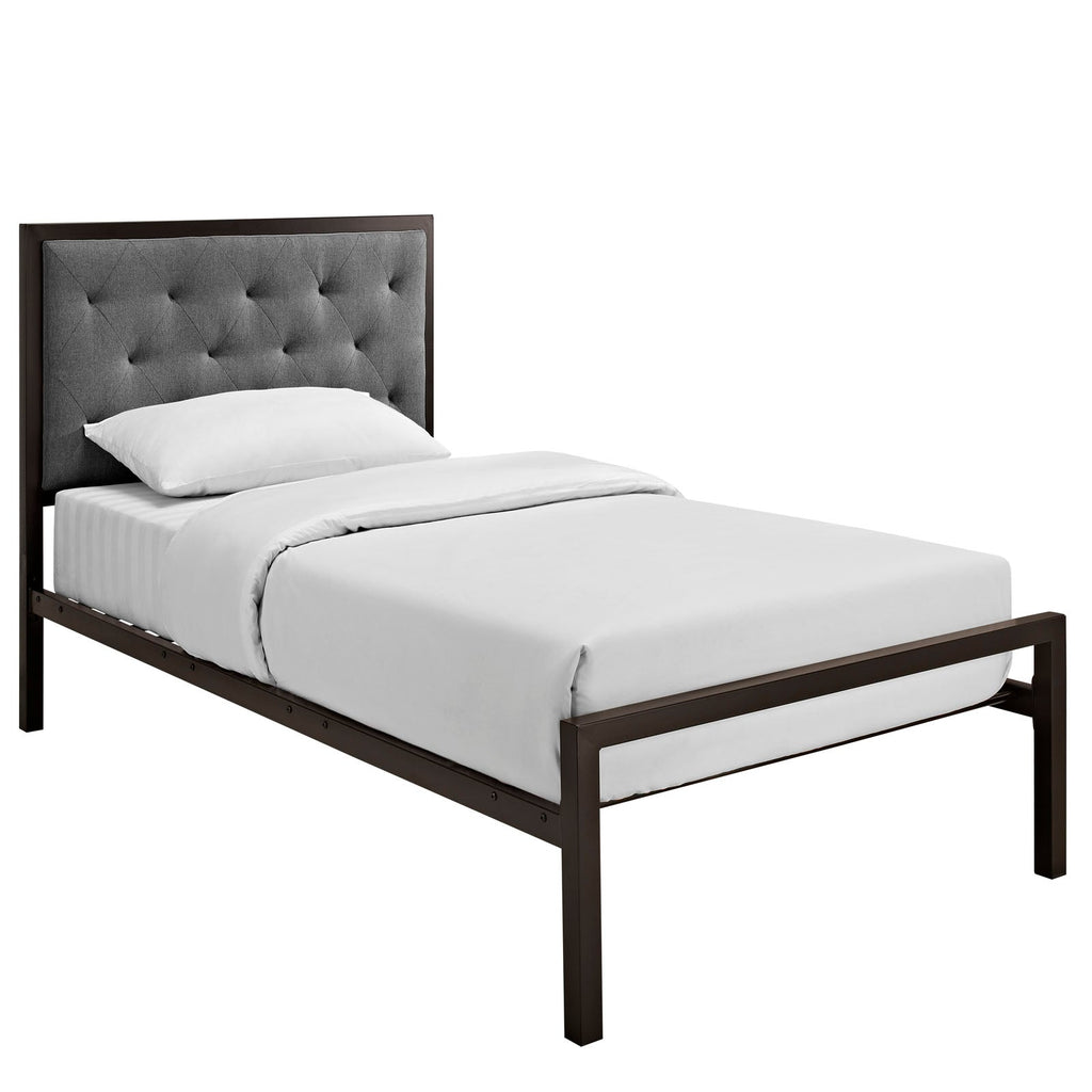 Mia Fabric Twin Bed by Modway
