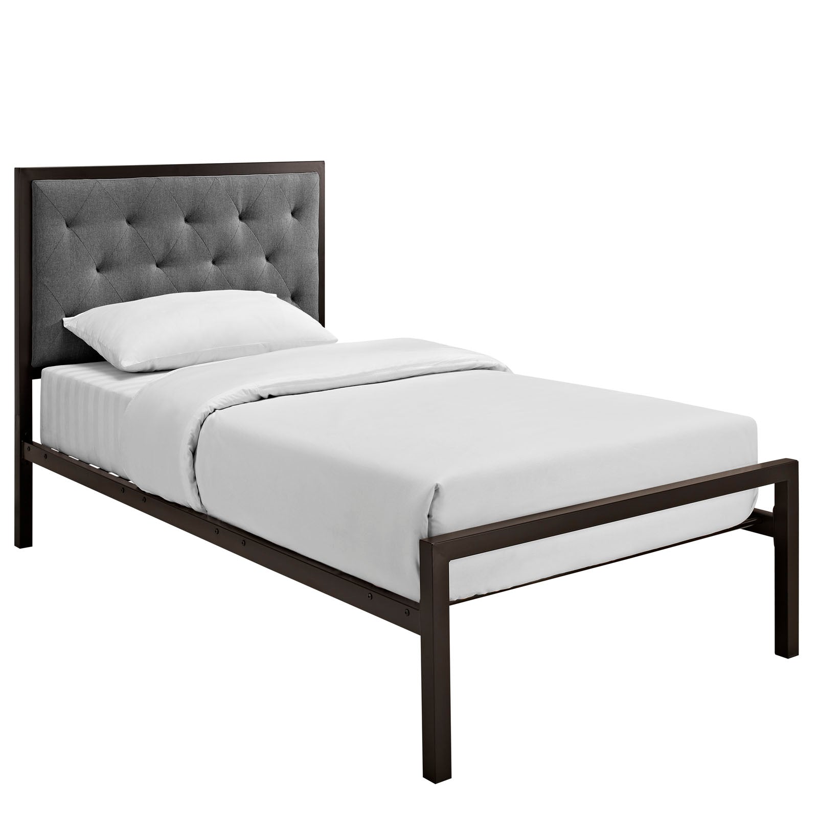 Mia Fabric Twin Bed by Modway