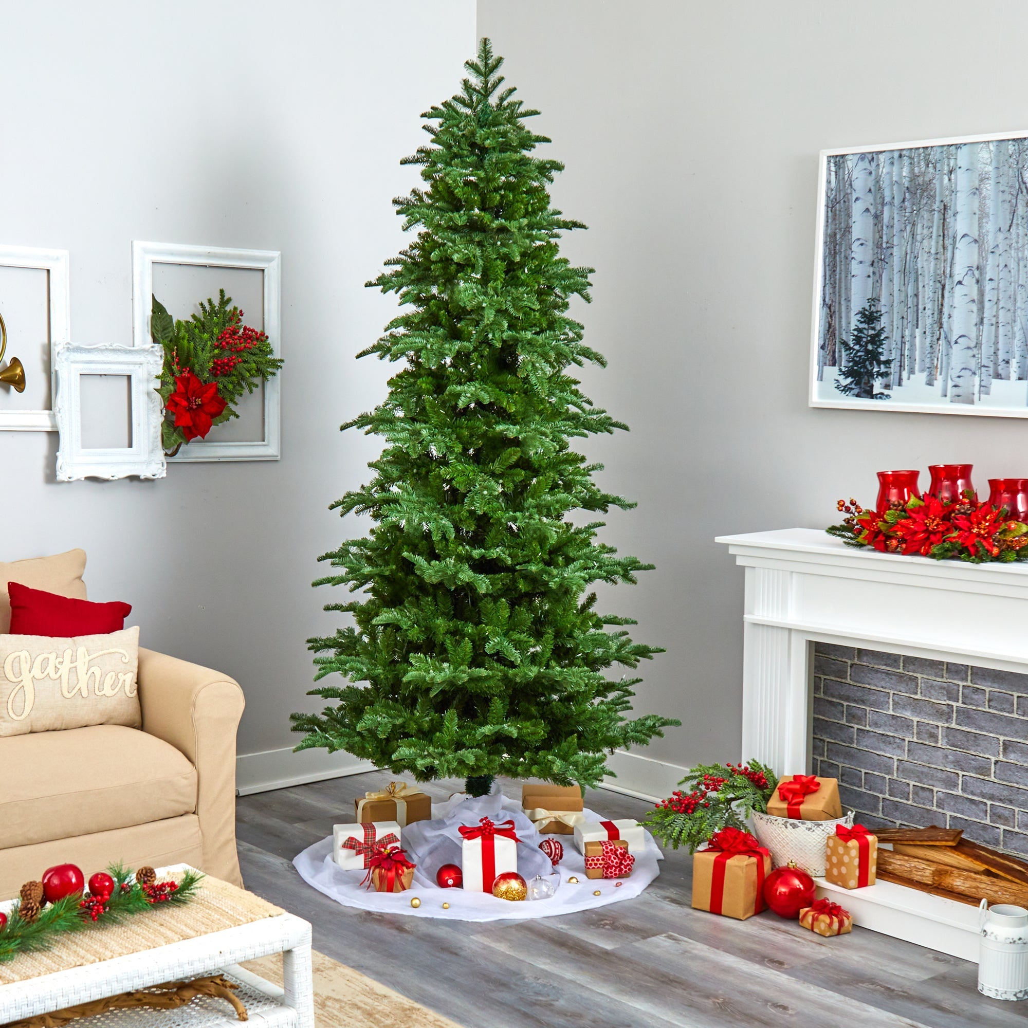 8' South Carolina Fir Artificial Christmas Tree w/ 650 Clear Lights