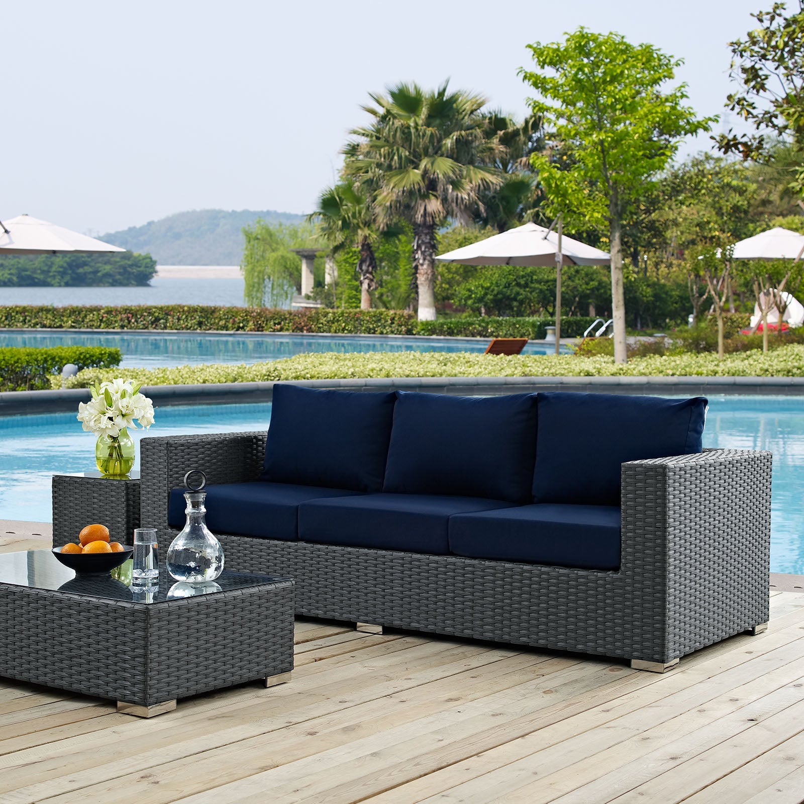 Sojourn Outdoor Patio Sunbrella¨ Sofa by Modway